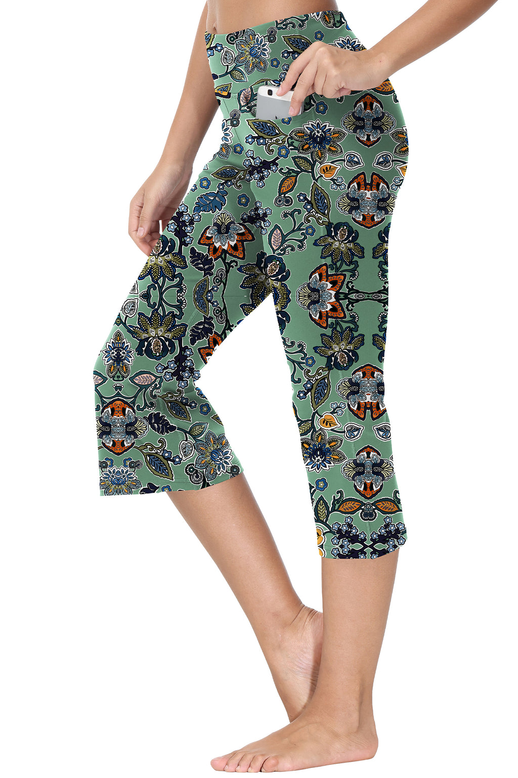 Cakulo Women's Plus Size Yoga Flare Capris