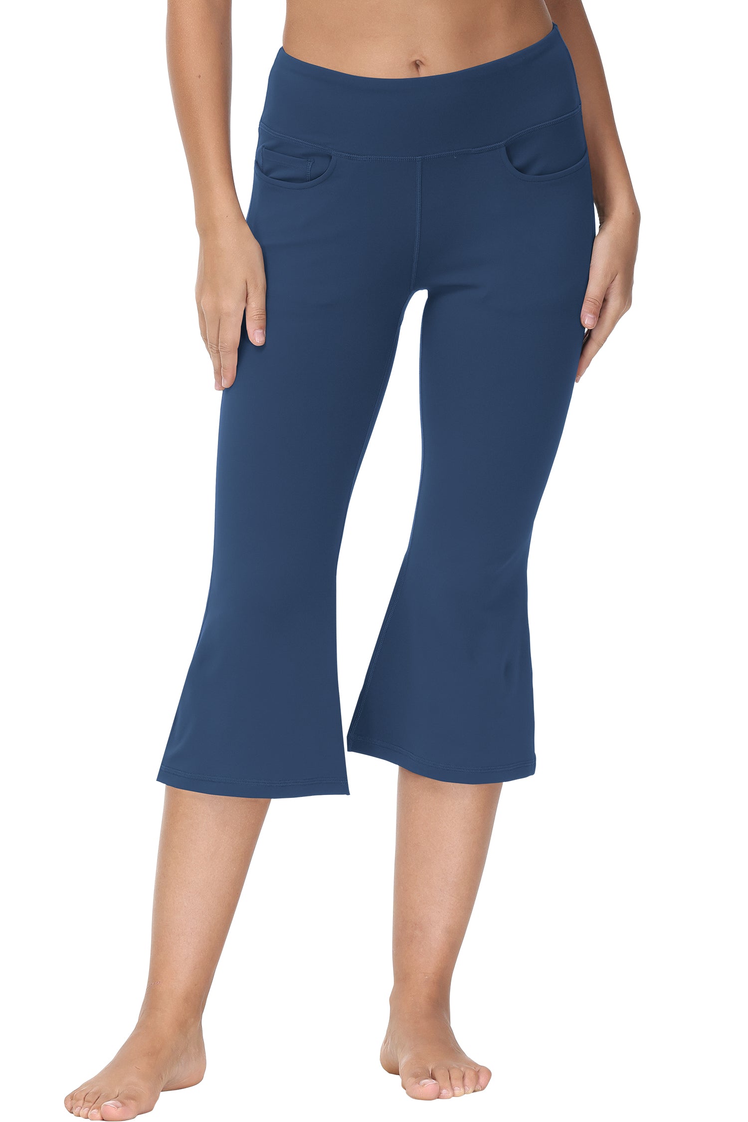Cakulo Women's Plus Size Yoga Flare Capris