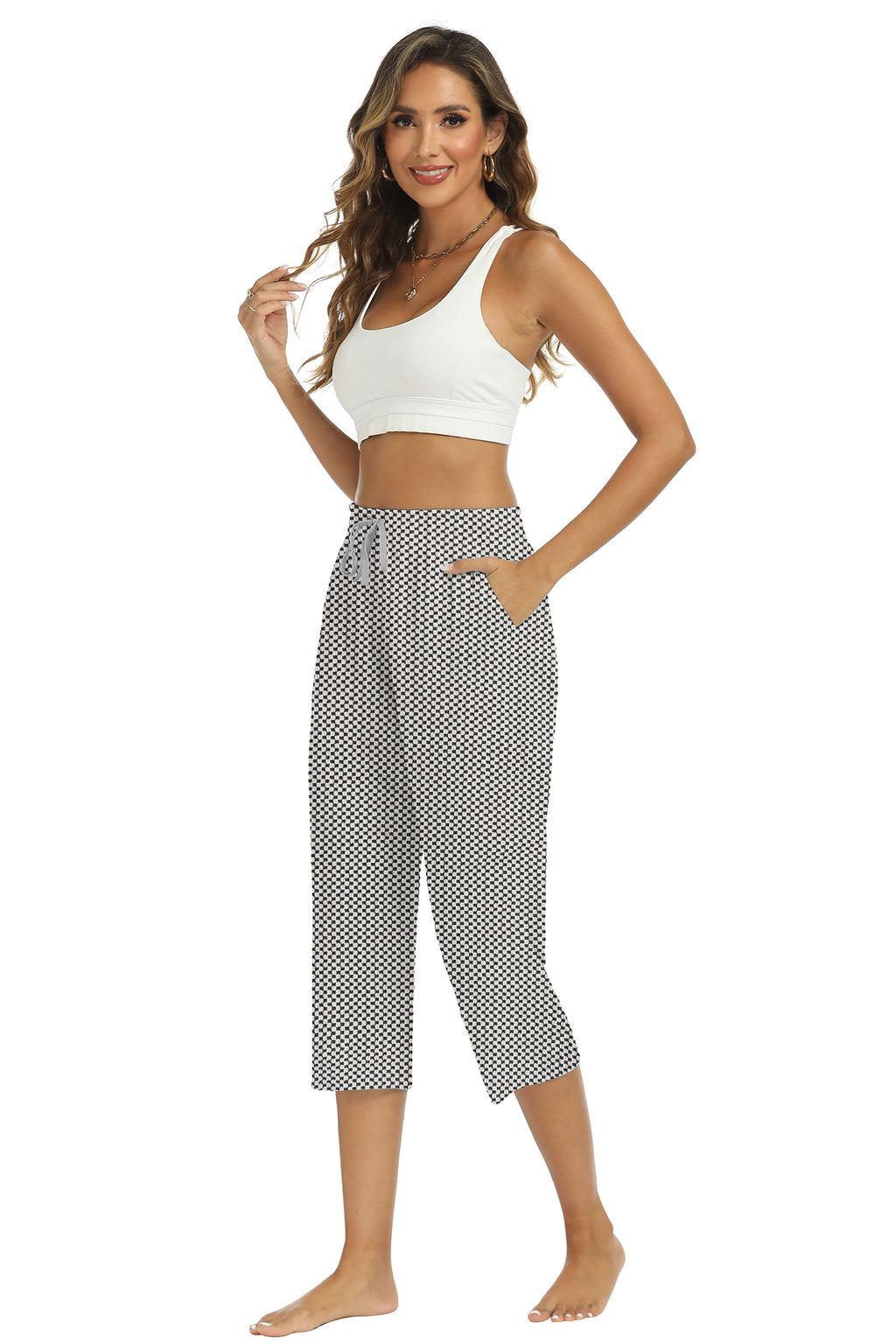 Cakulo Women's Cotton Capris