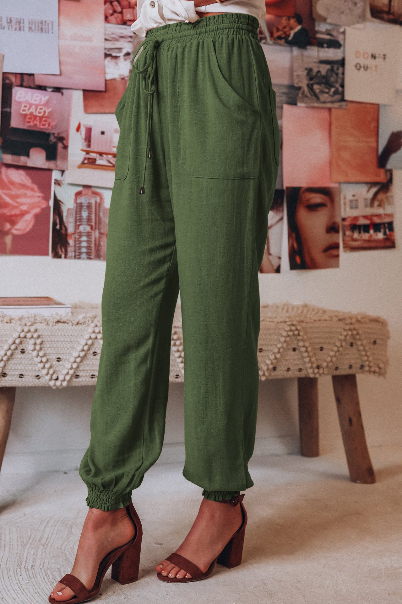 Cakulo Women's Casual Drawstring Joggers