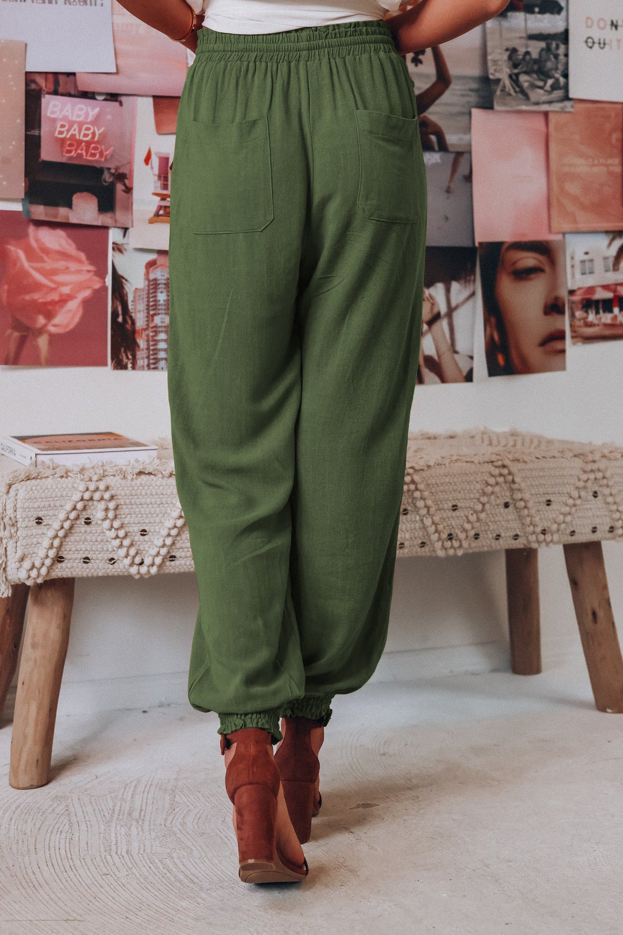 Cakulo Women's Casual Drawstring Joggers