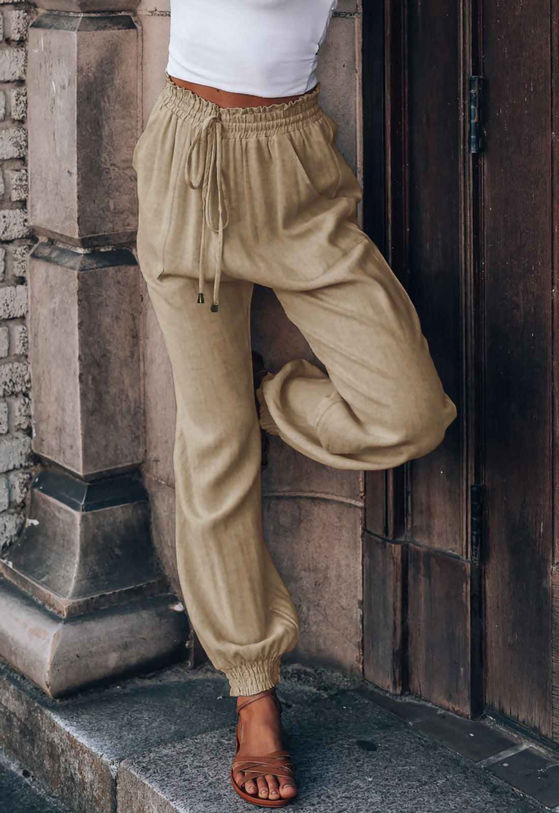 Cakulo Women's Casual Drawstring Joggers