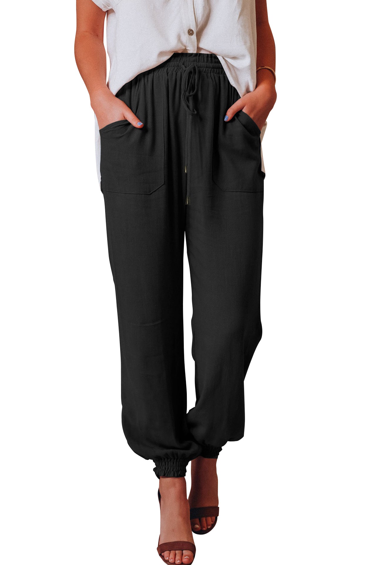 Cakulo Women's Casual Drawstring Joggers