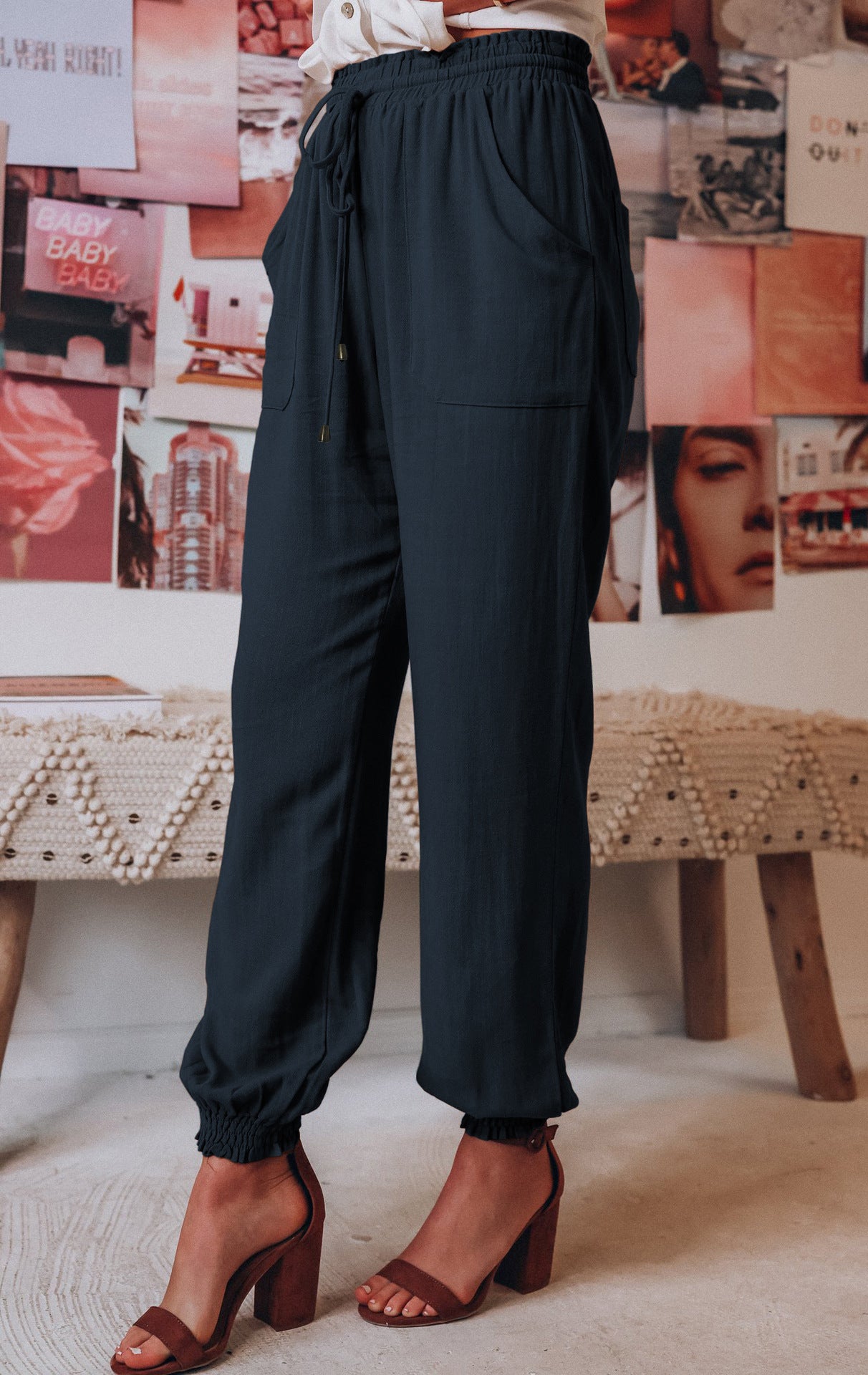 Cakulo Women's Casual Drawstring Joggers