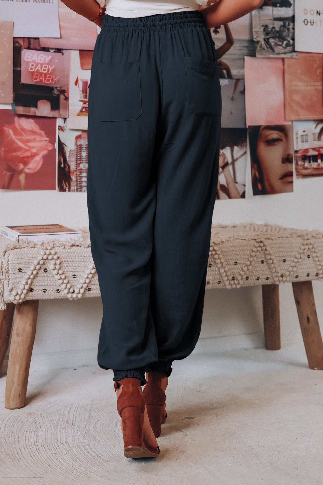 Cakulo Women's Casual Drawstring Joggers