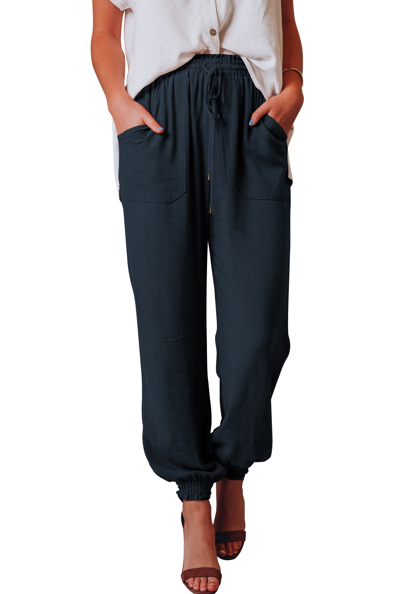 Cakulo Women's Casual Drawstring Joggers