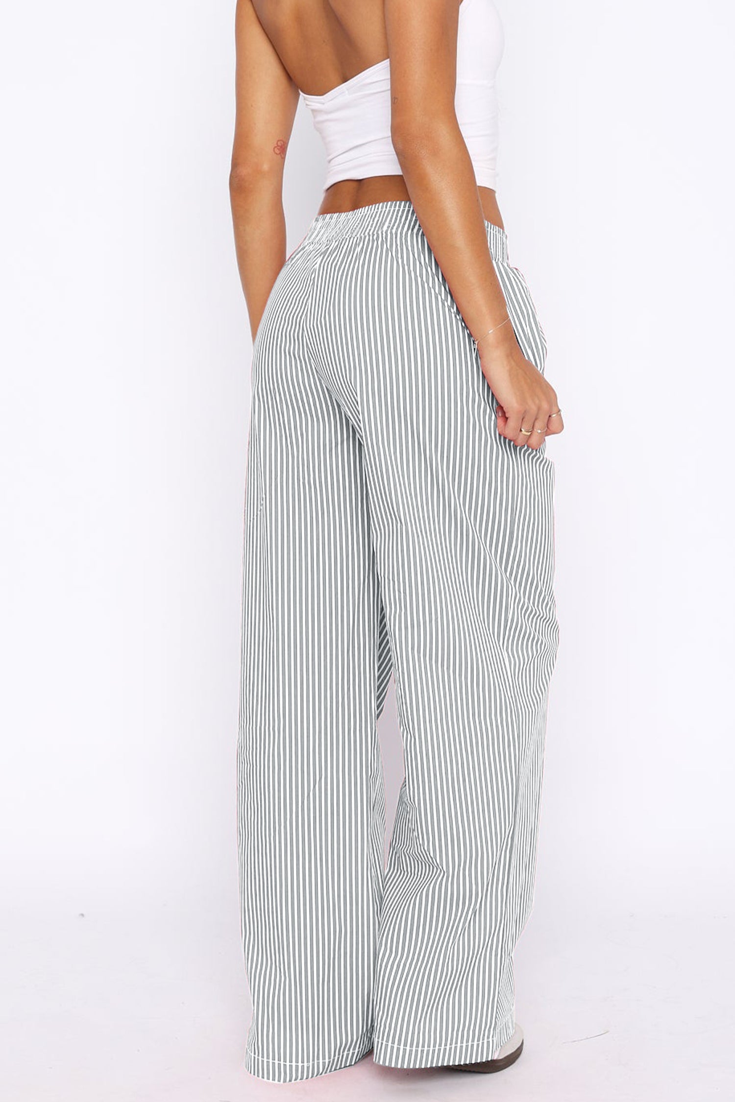 Cakulo Women's Casual Striped Wide-Leg Lounge Pants