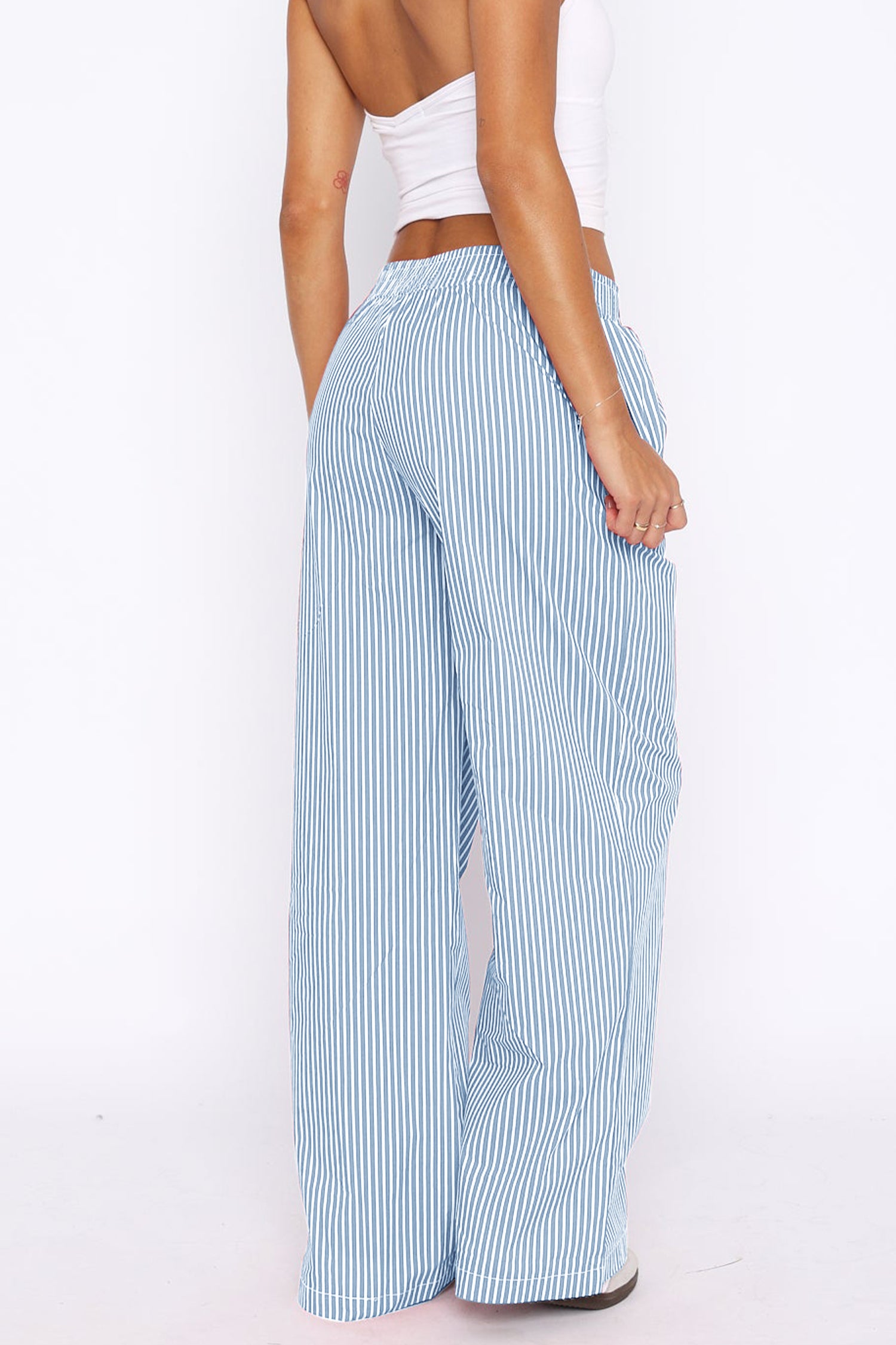 Cakulo Women's Casual Striped Wide-Leg Lounge Pants