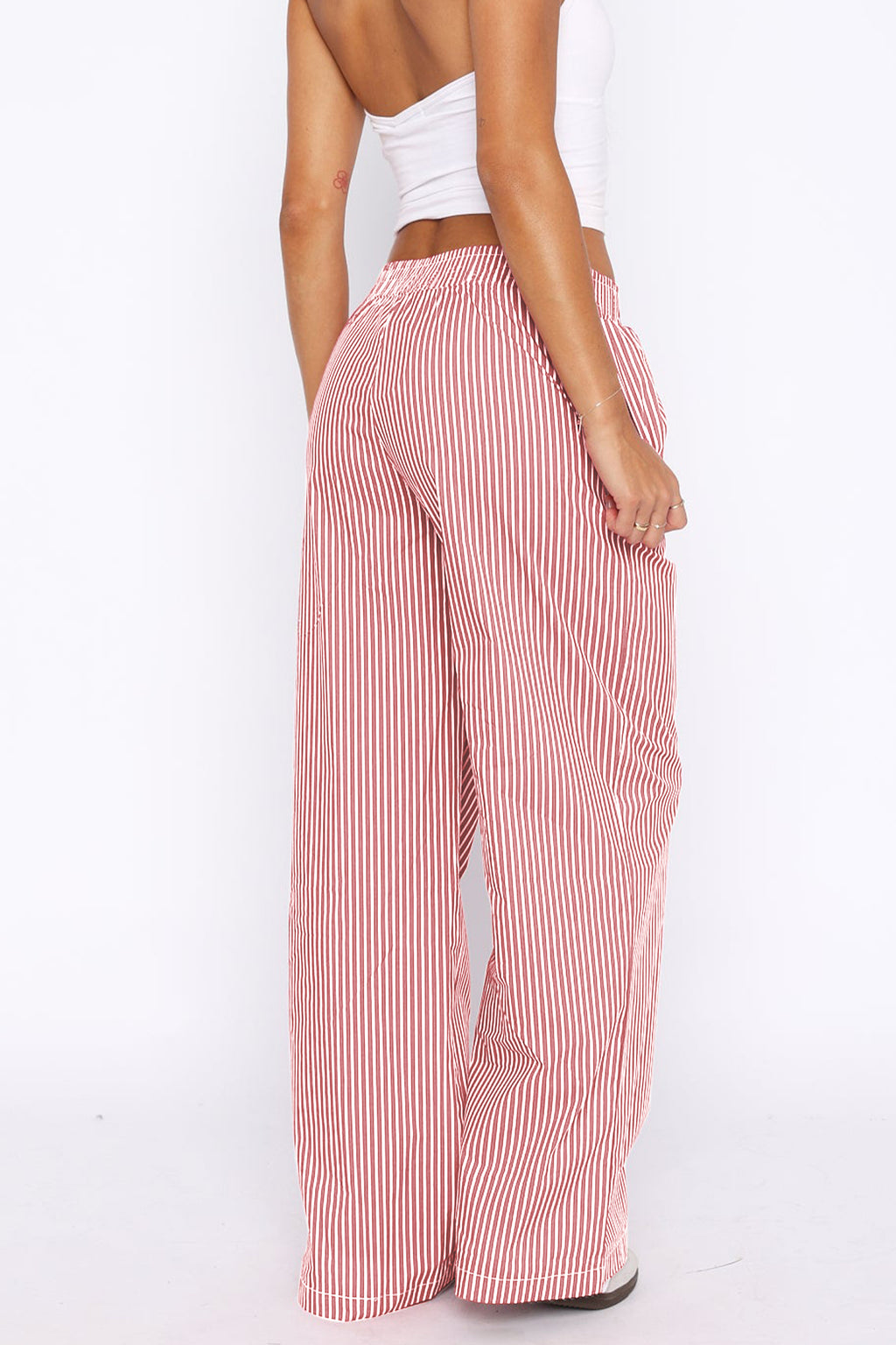 Cakulo Women's Casual Striped Wide-Leg Lounge Pants