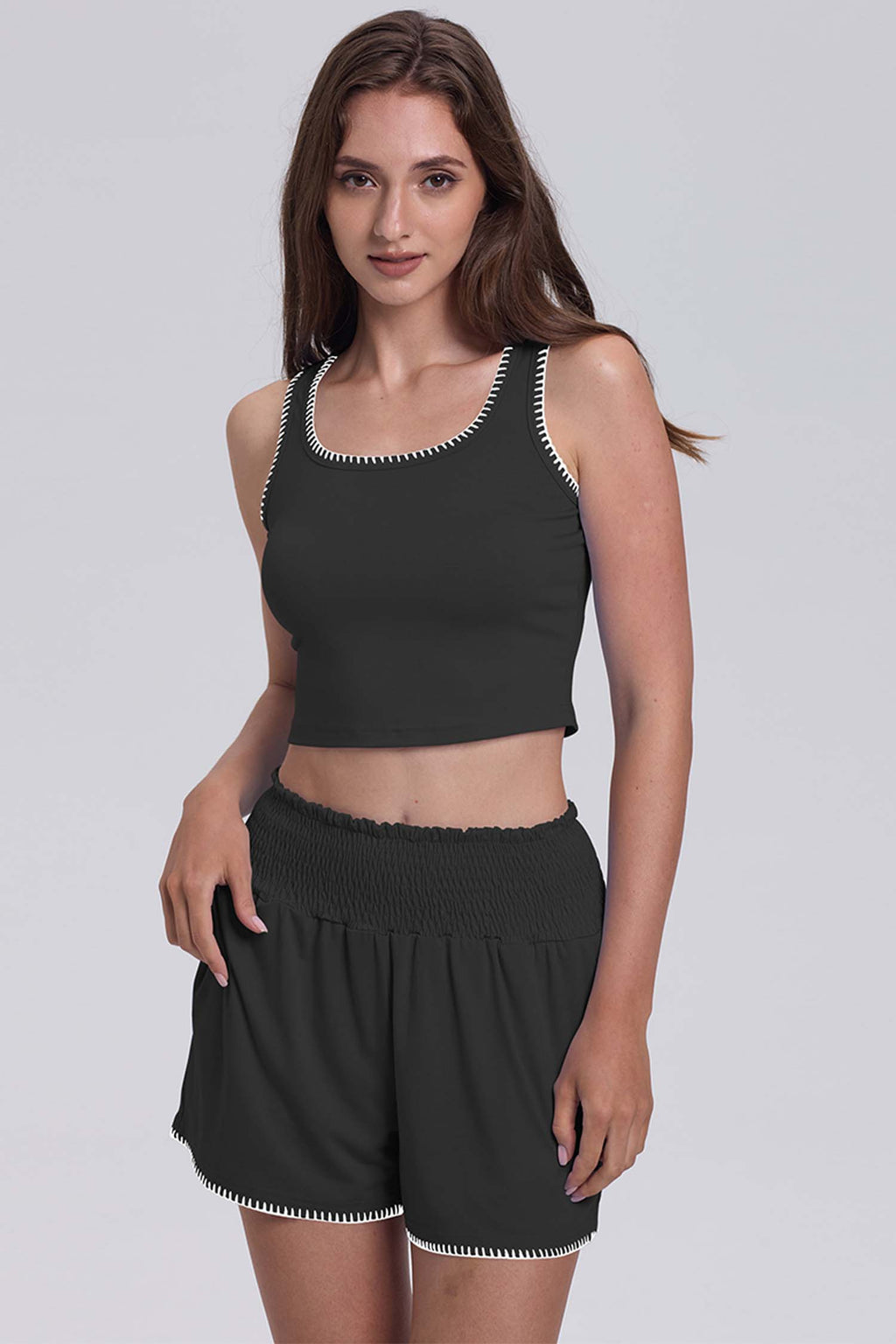 Cakulo Women’s 2-Piece Summer Athletic Set – Tank Top & Workout Shorts
