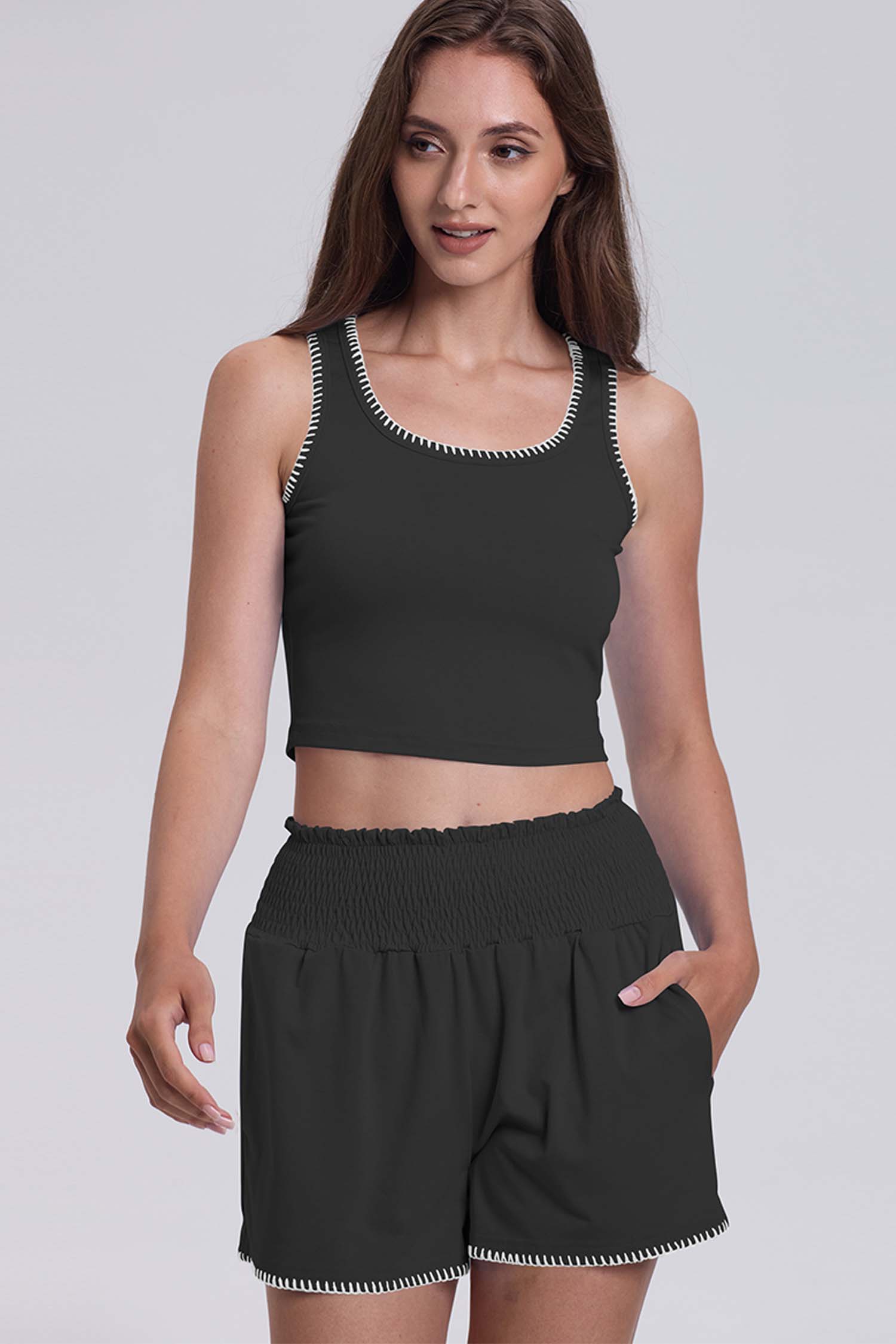 Cakulo Women’s 2-Piece Summer Athletic Set – Tank Top & Workout Shorts