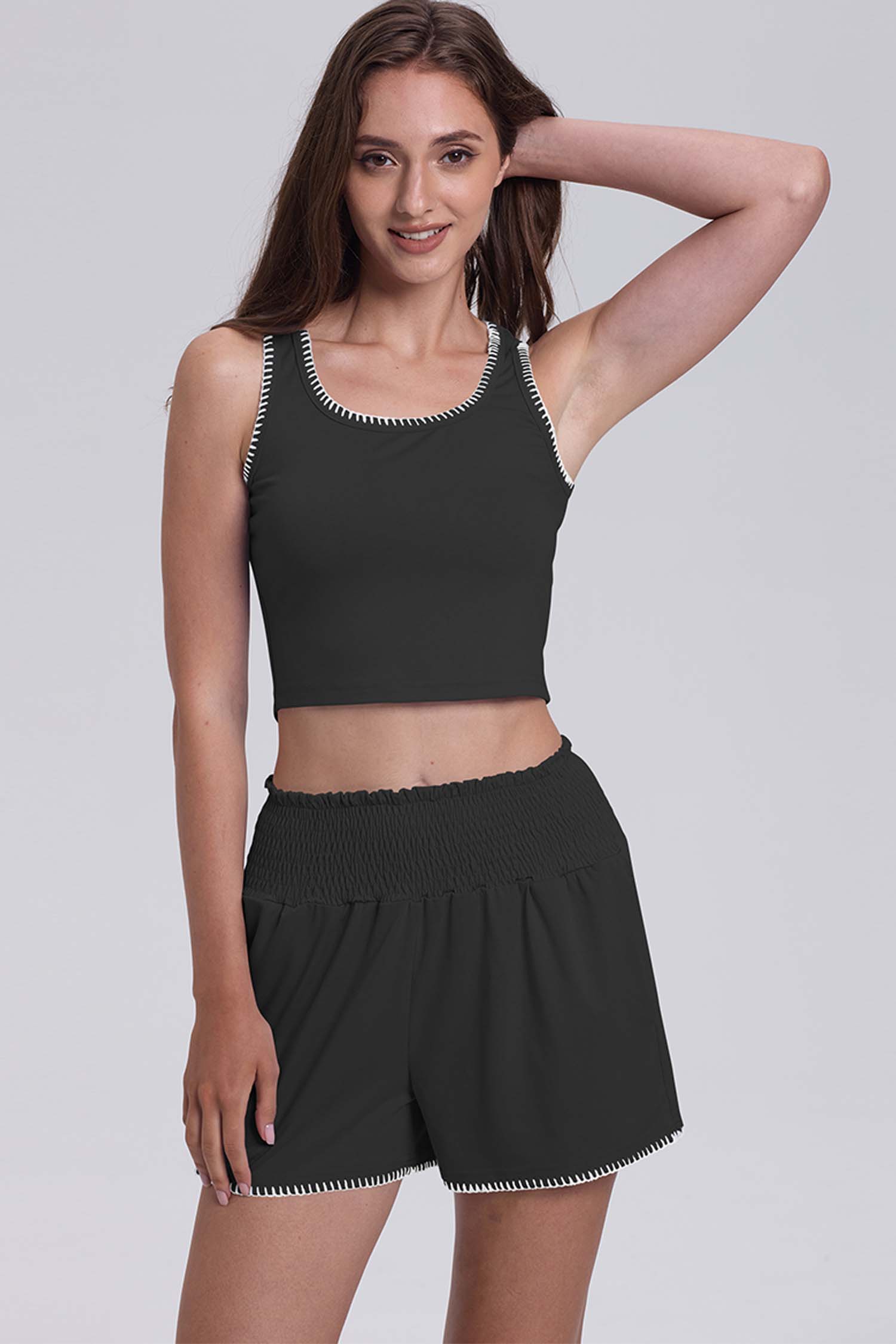 Cakulo Women’s 2-Piece Summer Athletic Set – Tank Top & Workout Shorts