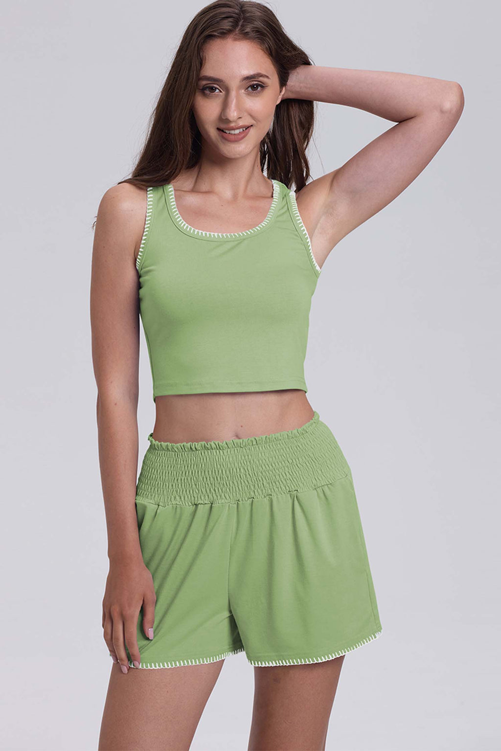 Cakulo Women’s 2-Piece Summer Athletic Set – Tank Top & Workout Shorts