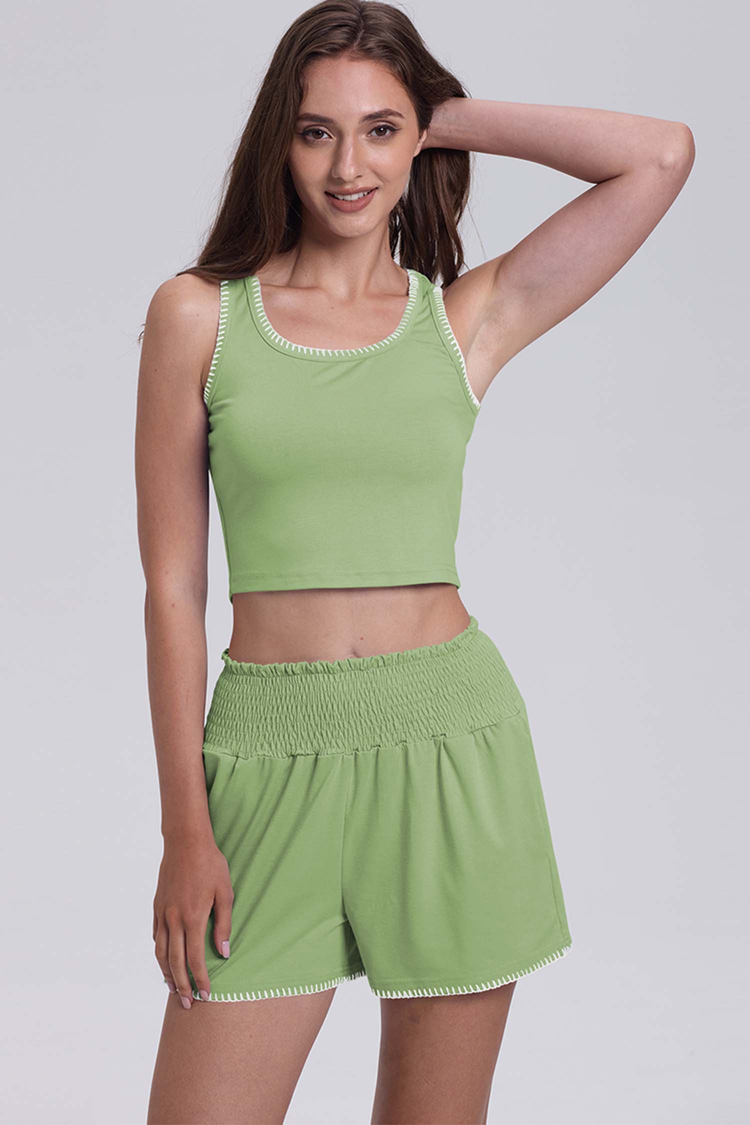 Cakulo Women’s 2-Piece Summer Athletic Set – Tank Top & Workout Shorts