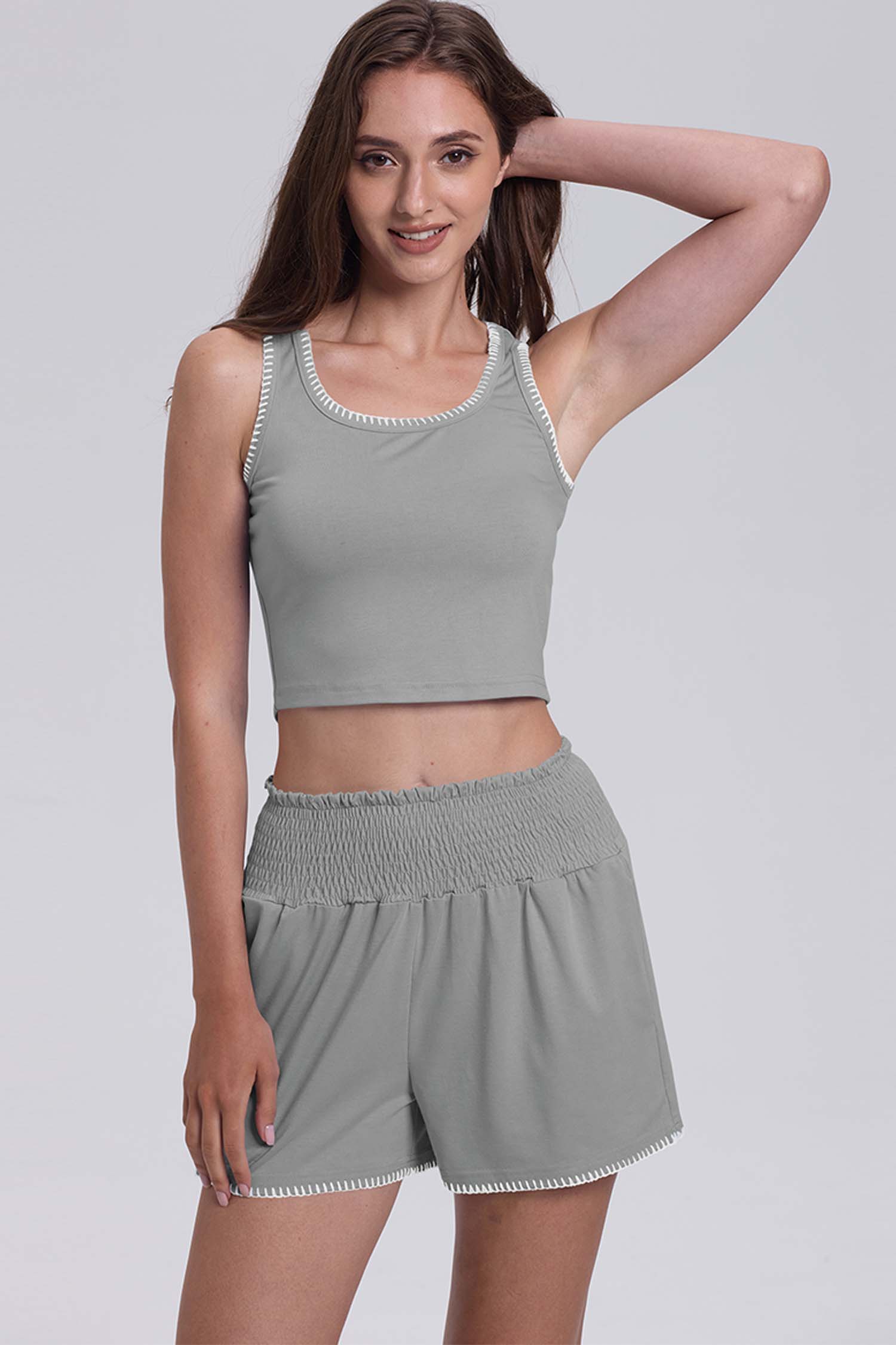 Cakulo Women’s 2-Piece Summer Athletic Set – Tank Top & Workout Shorts