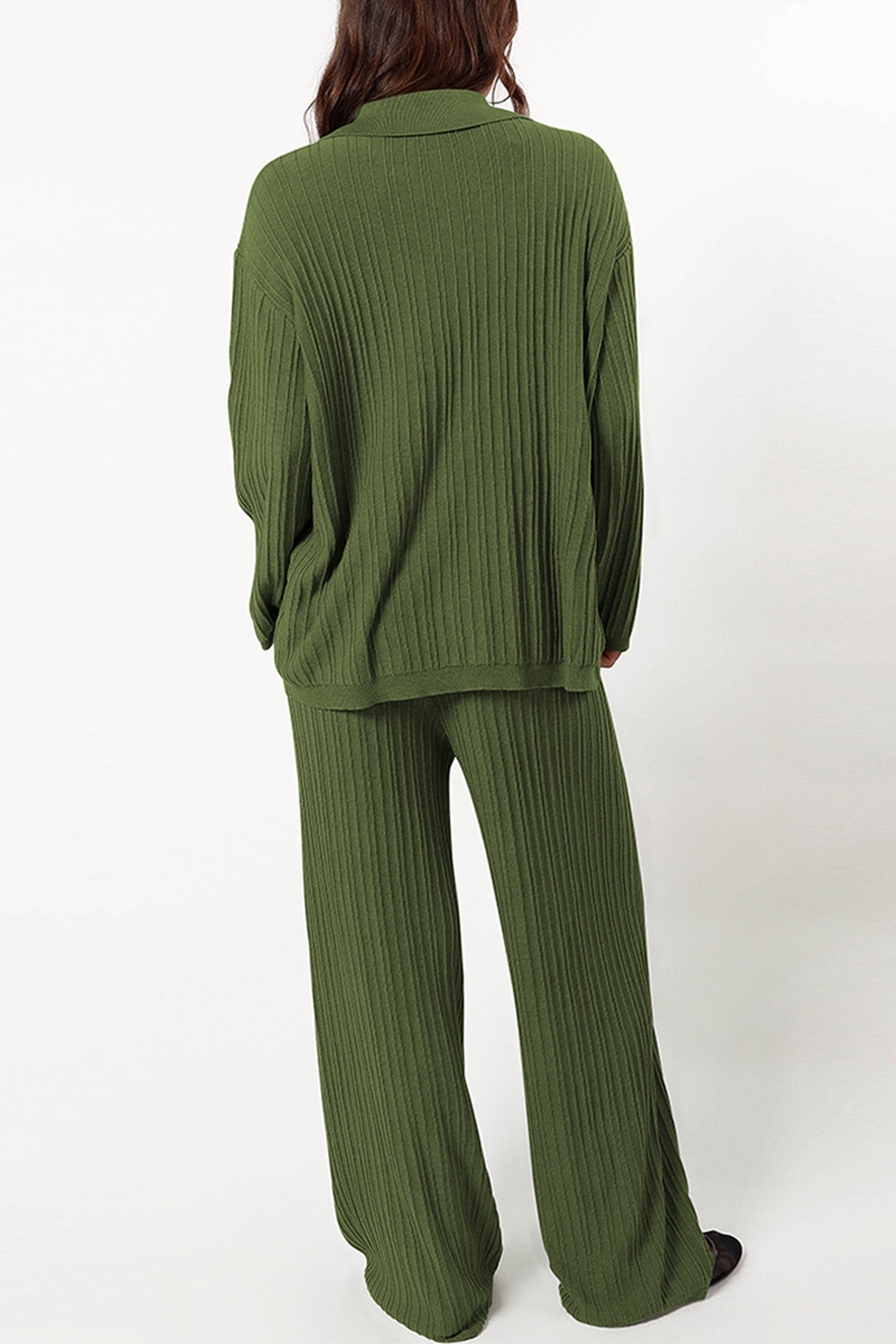 Cakulo Womens  Outfits Knit Sweater Matching Set Ribbed Wide Leg Loungewear Sweatsuits