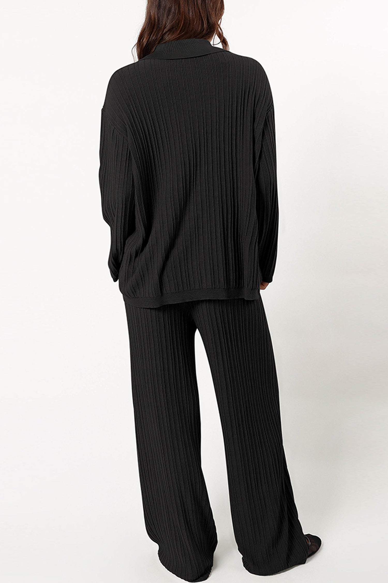 Cakulo Womens  Outfits Knit Sweater Matching Set Ribbed Wide Leg Loungewear Sweatsuits