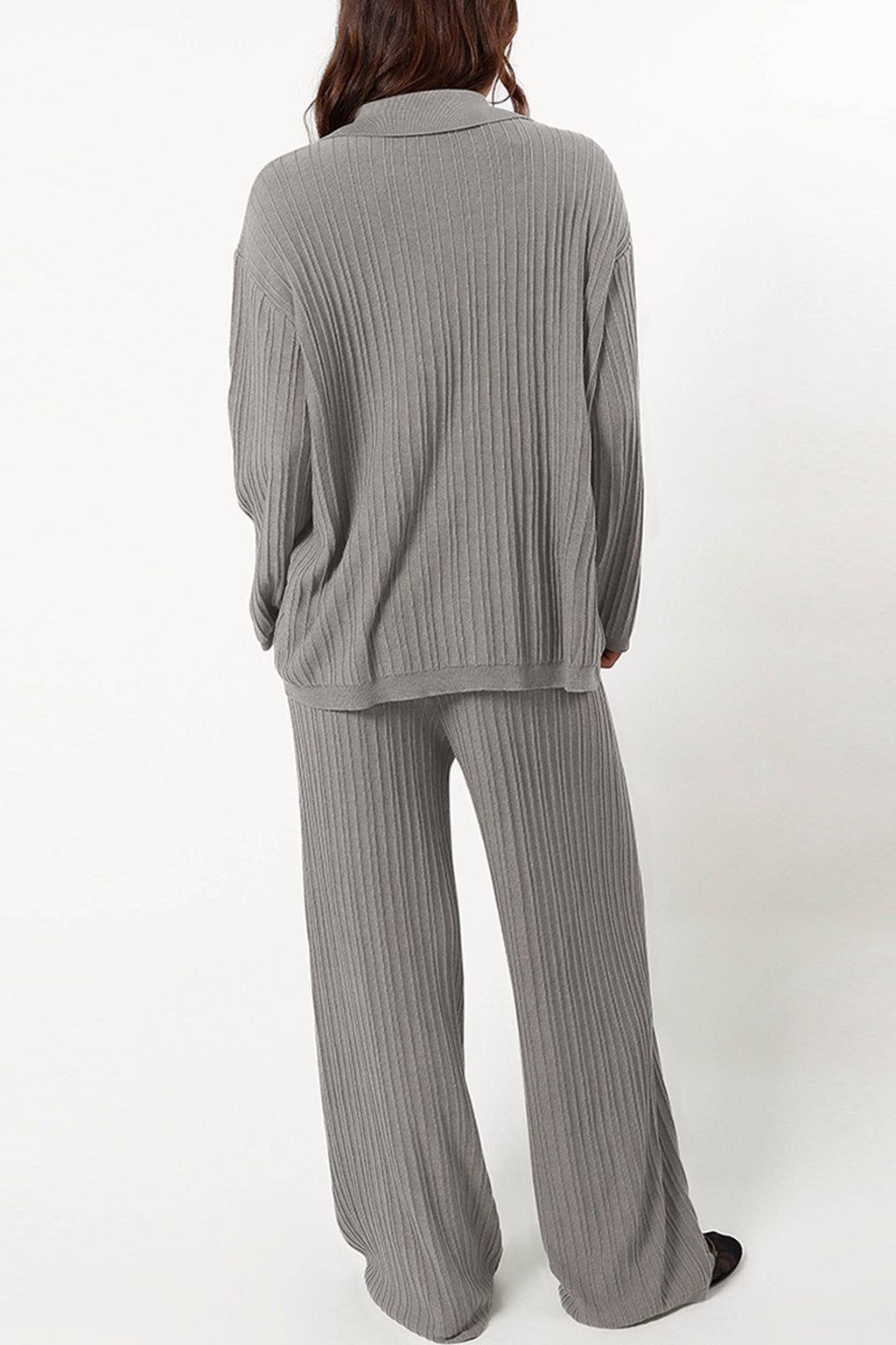 Cakulo Womens  Outfits Knit Sweater Matching Set Ribbed Wide Leg Loungewear Sweatsuits