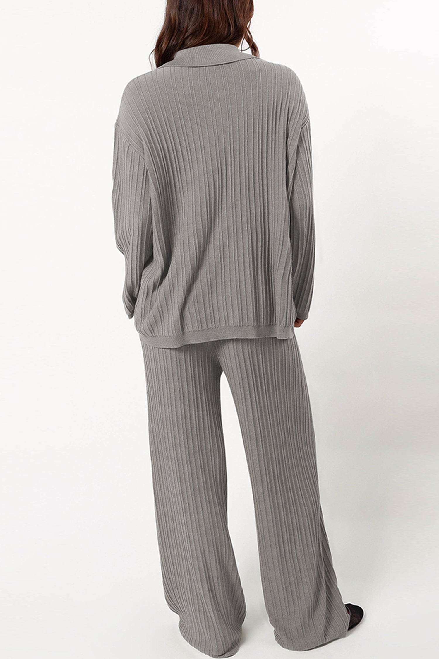 Cakulo Womens  Outfits Knit Sweater Matching Set Ribbed Wide Leg Loungewear Sweatsuits