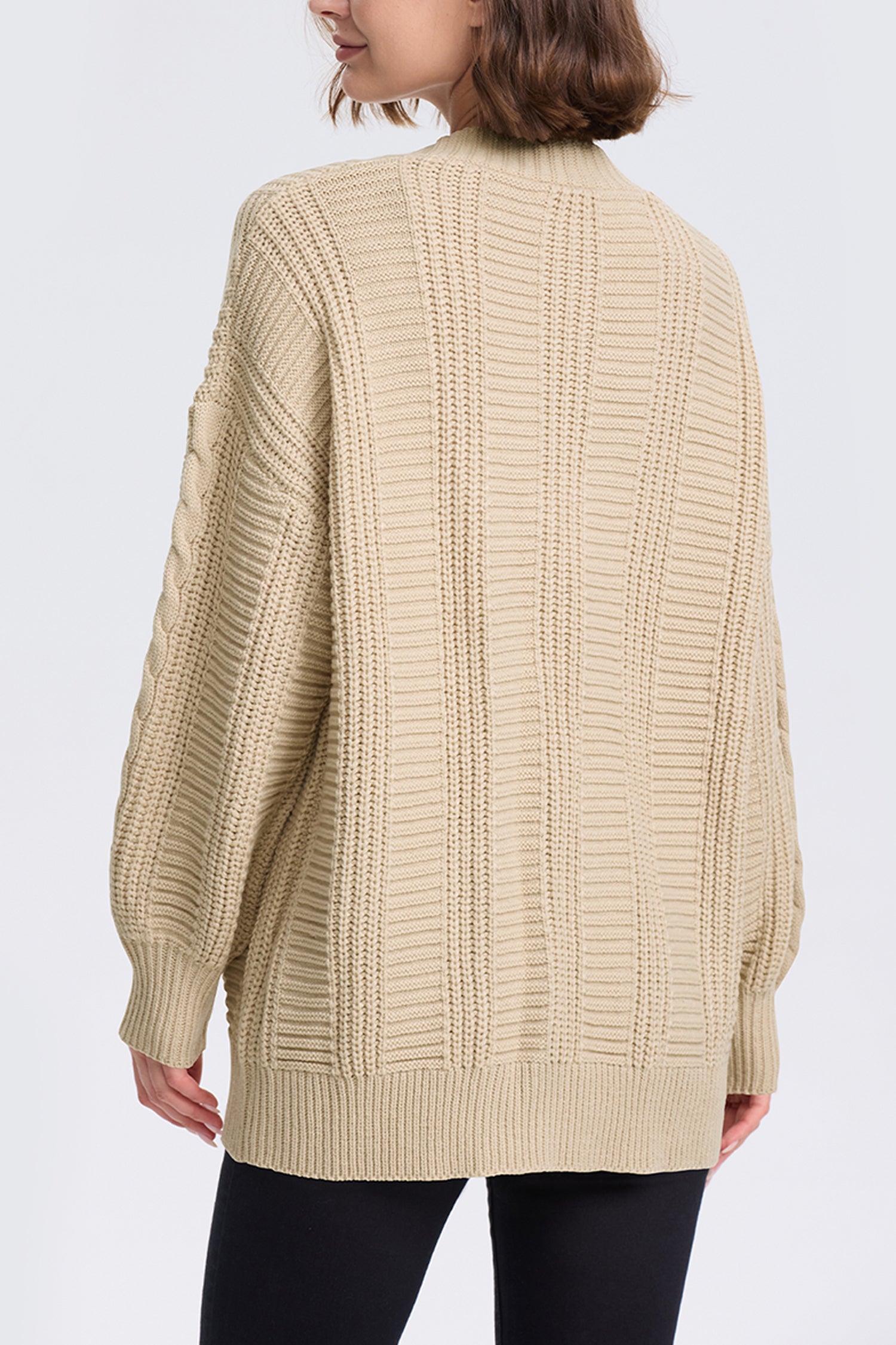 Cakulo Women's Chunky Cable Knit Cardigan