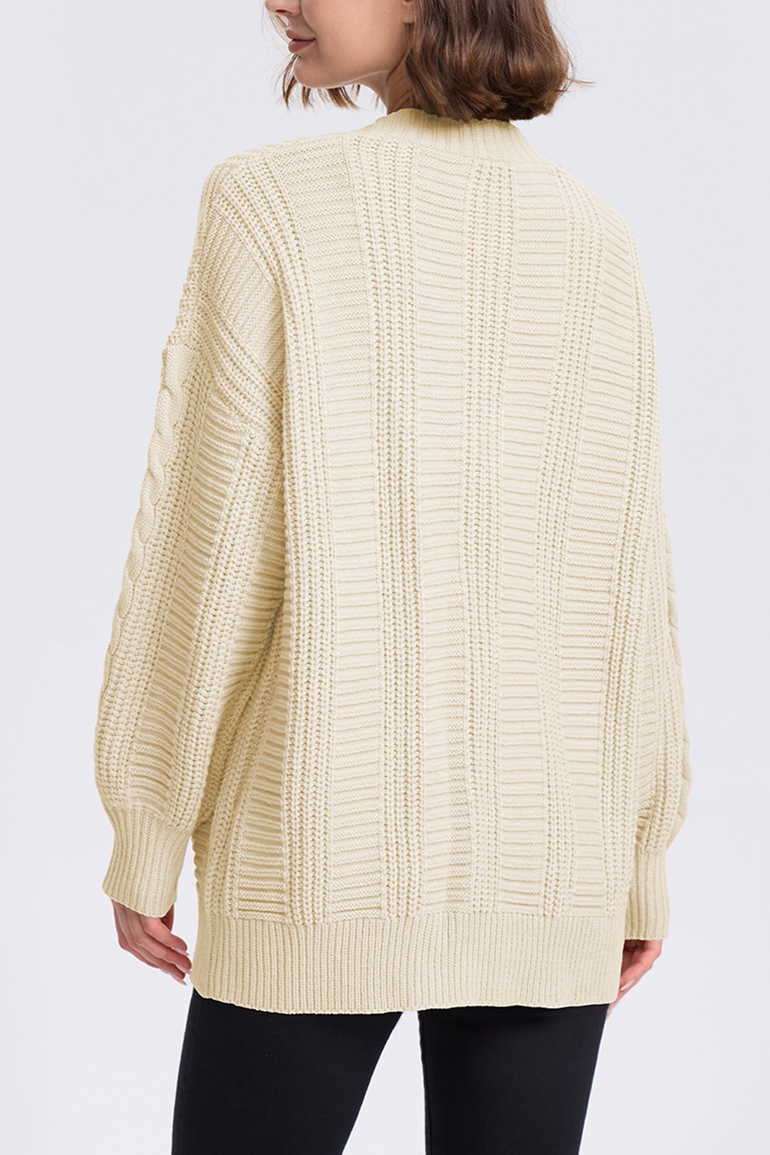 Cakulo Women's Chunky Cable Knit Cardigan