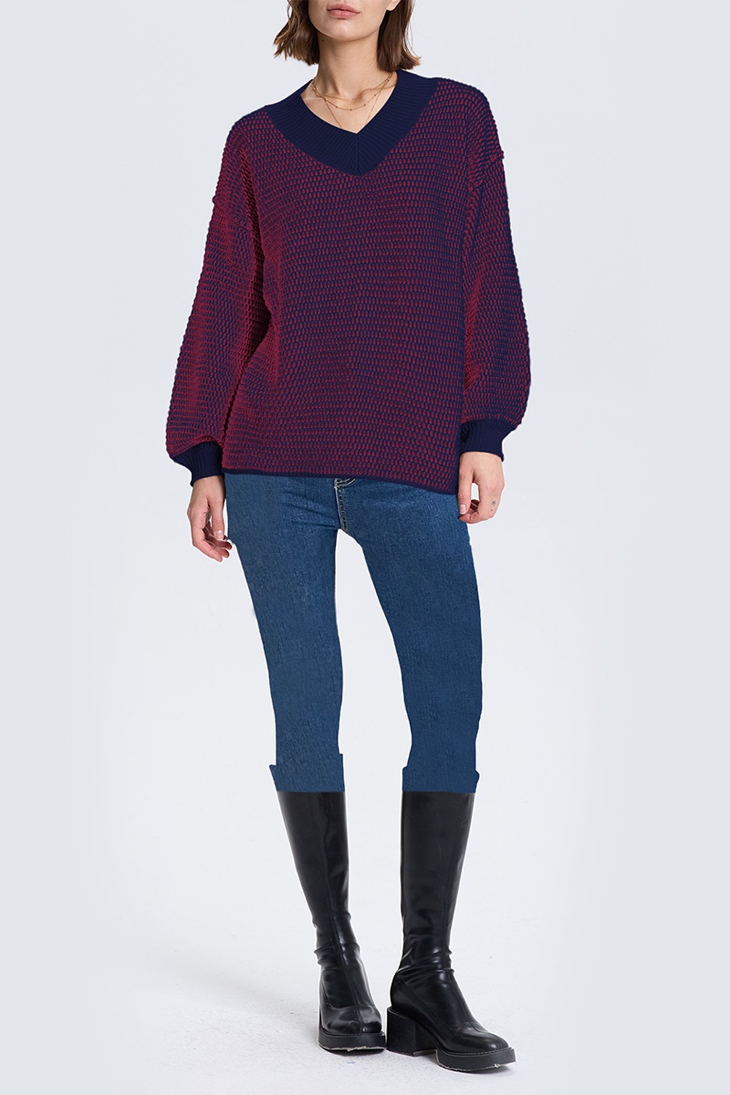 Cakulo Women's Oversized V-Neck Fall Sweater