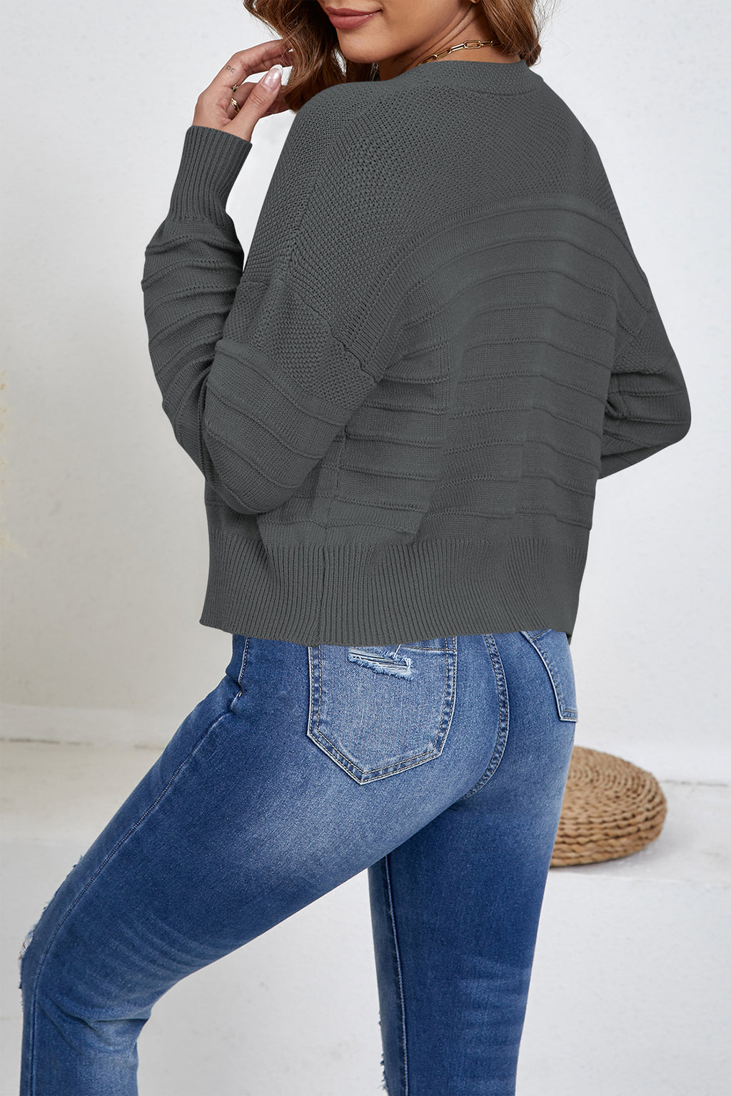 Cakulo Women's Cropped V Neck Button down Cardigan Sweaters