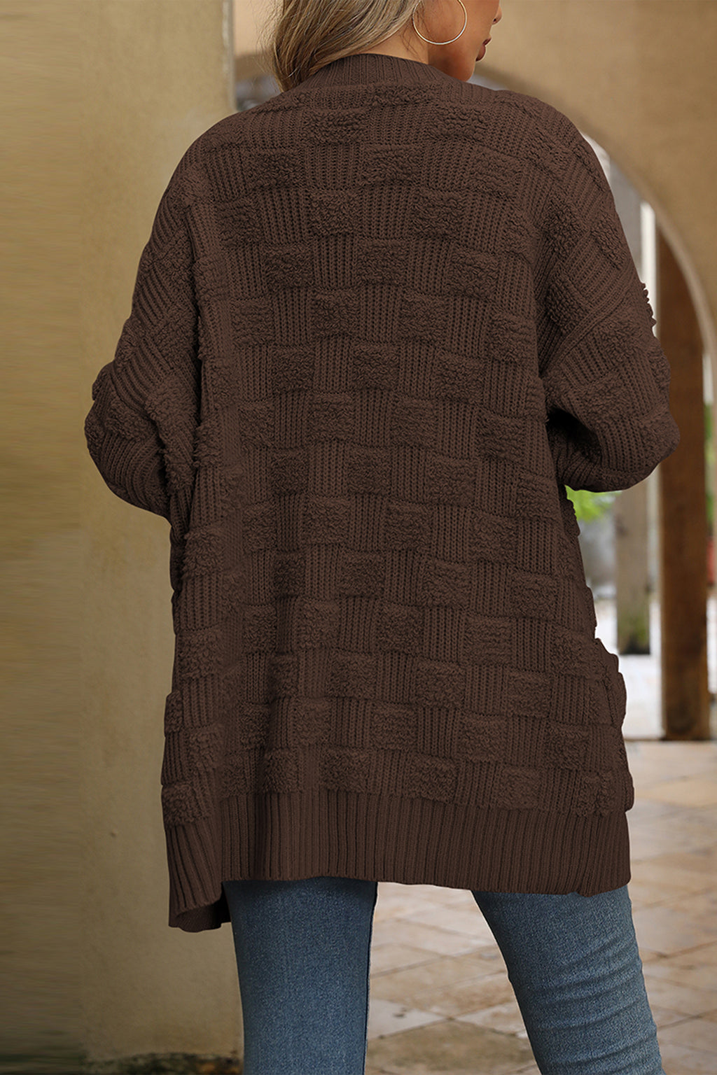 Cakulo Women's Oversized Checkered Cardigan