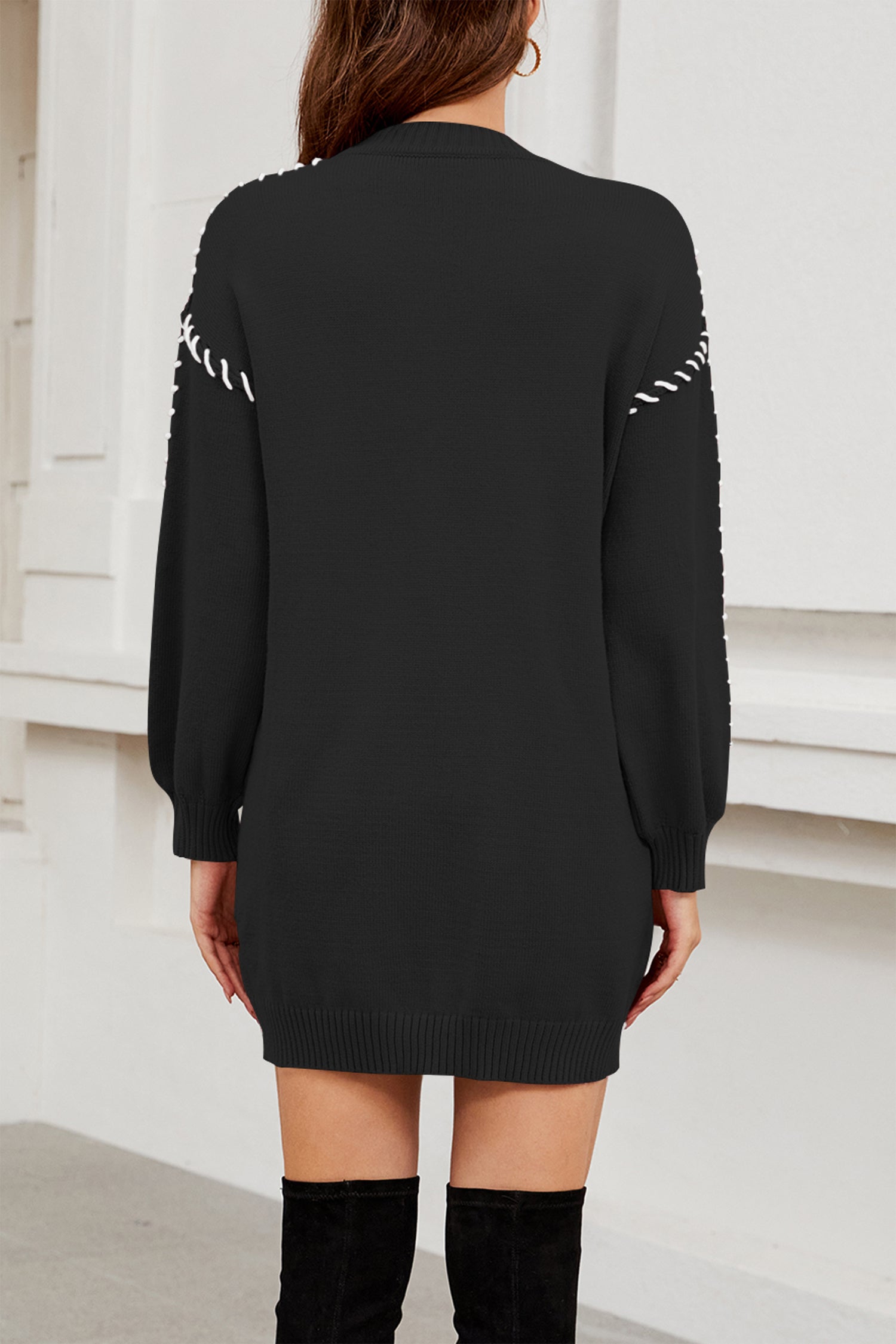Cakulo Trendy Women's Crewneck Fall Sweater Dress