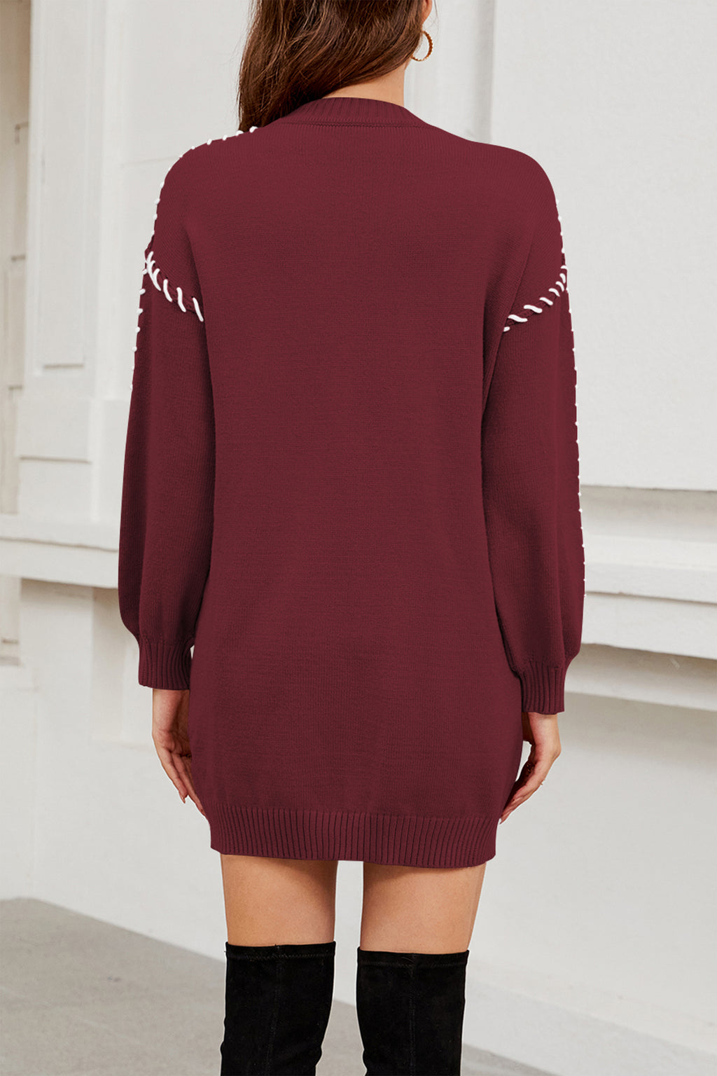Cakulo Trendy Women's Crewneck Fall Sweater Dress