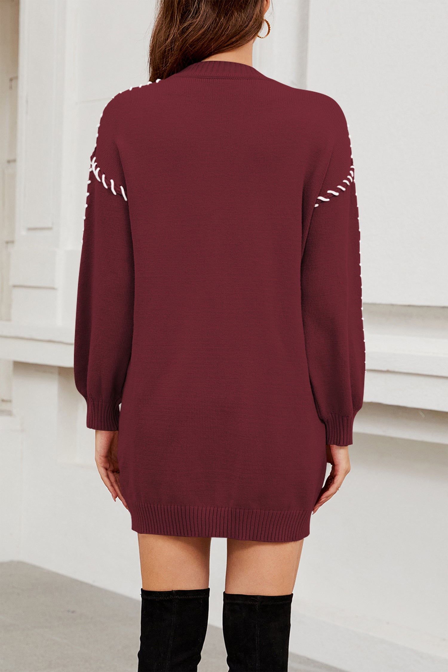 Cakulo Trendy Women's Crewneck Fall Sweater Dress