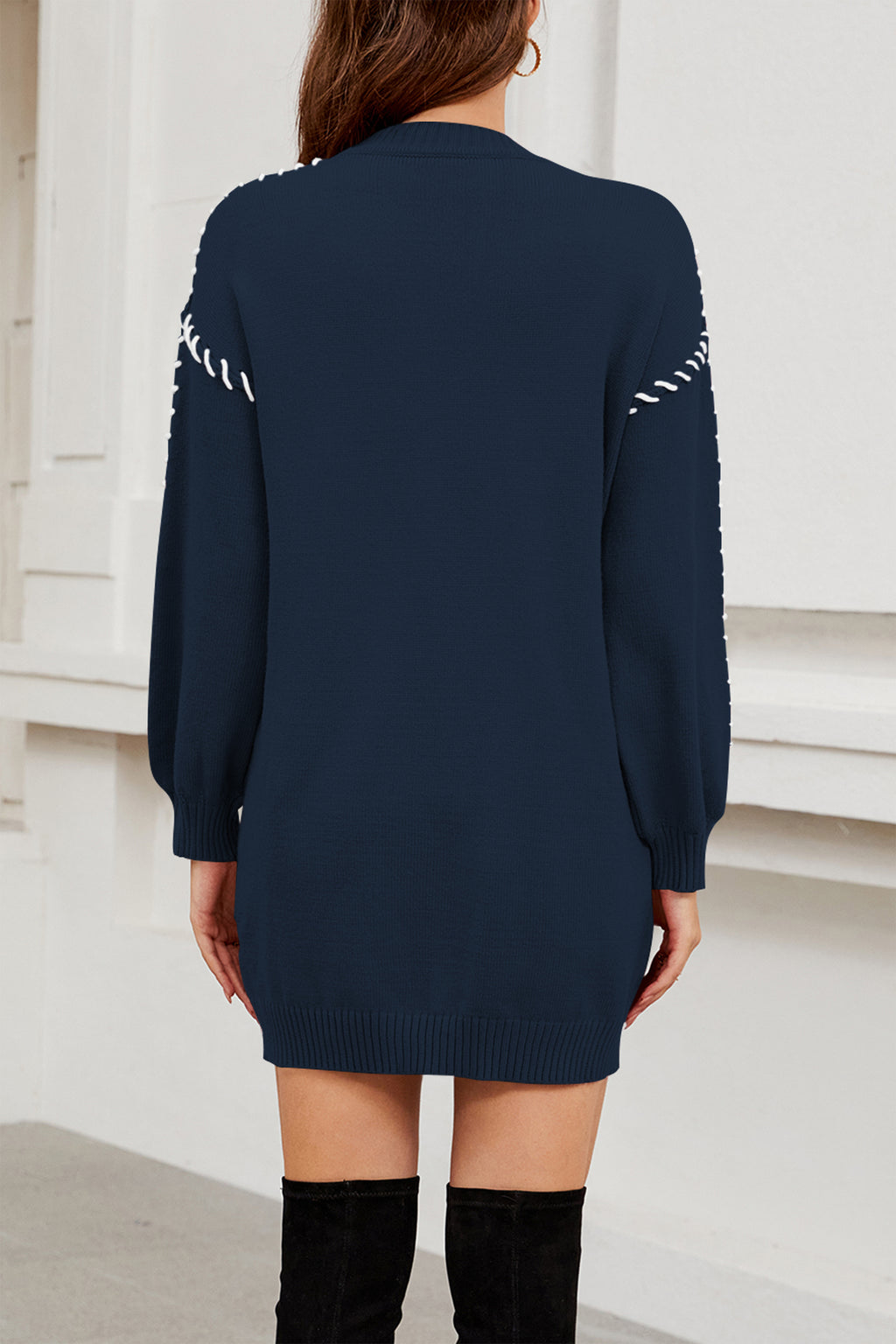 Cakulo Trendy Women's Crewneck Fall Sweater Dress