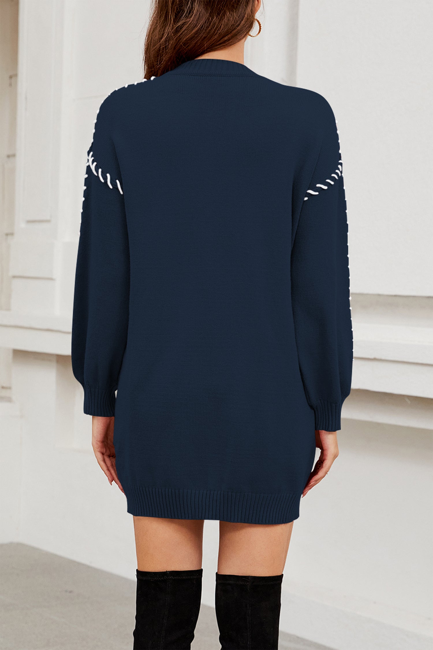 Cakulo Trendy Women's Crewneck Fall Sweater Dress