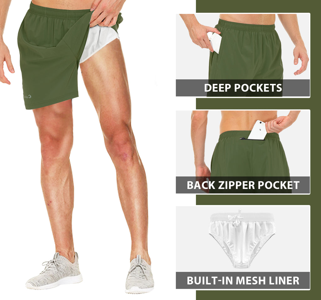 Cakulo Men's 8‘’ Running Tennis Shorts Quick Dry