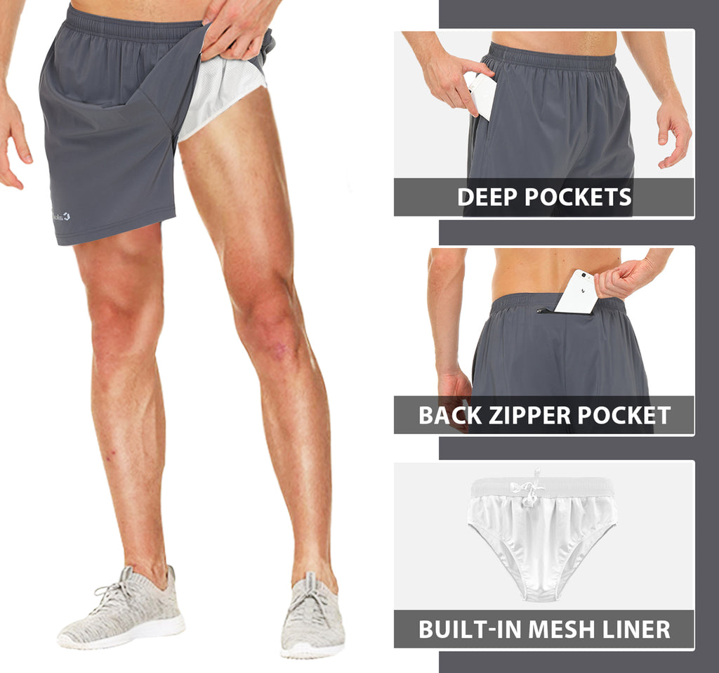 Cakulo Men's 8‘’ Running Tennis Shorts Quick Dry