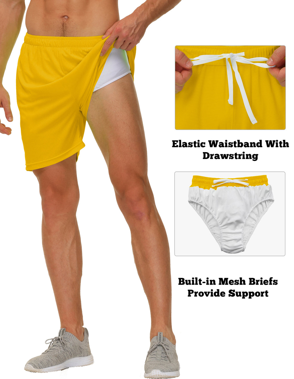 Cakulo Men's 8'' Workout Shorts with Pockets