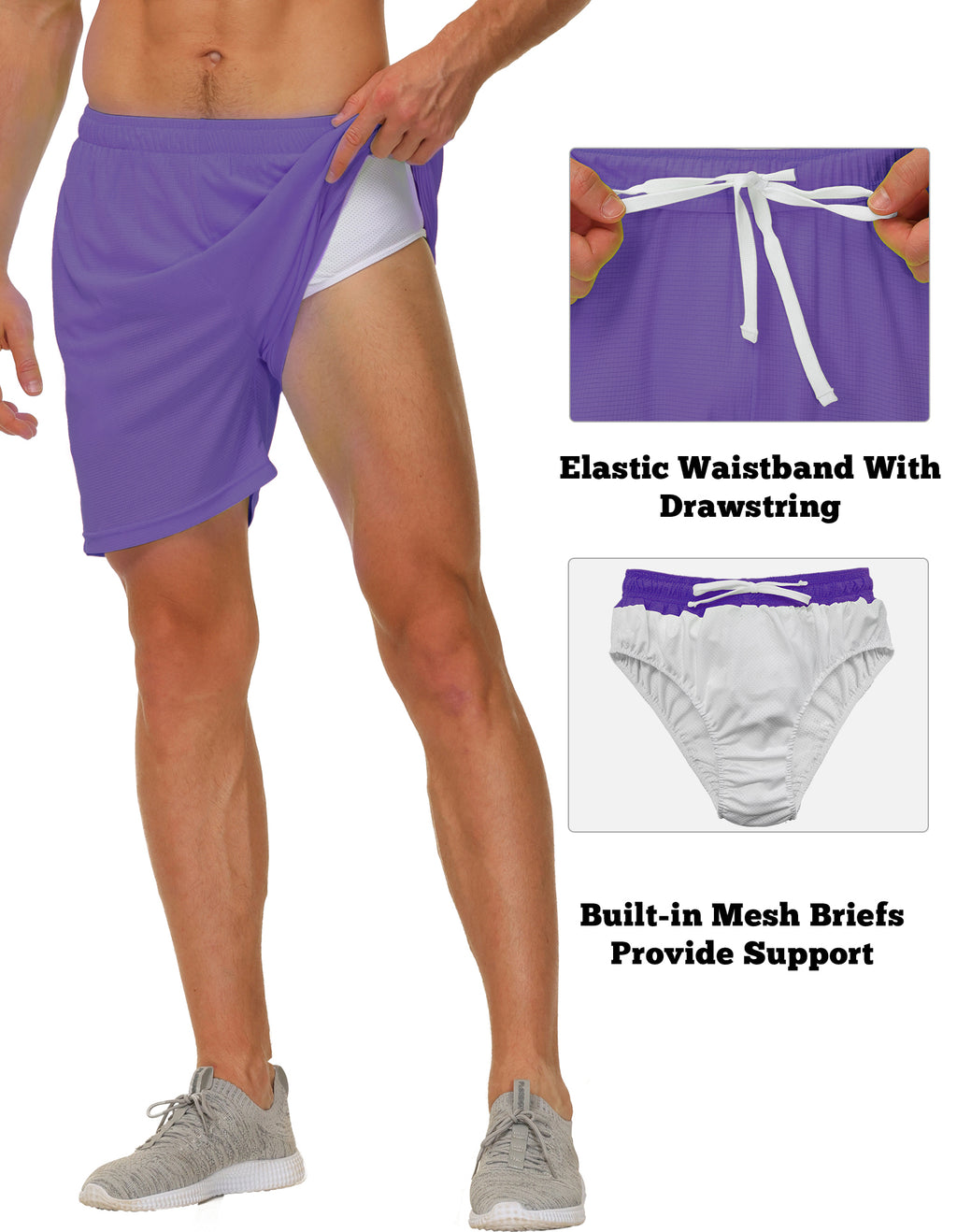 Cakulo Men's 8'' Workout Shorts with Pockets