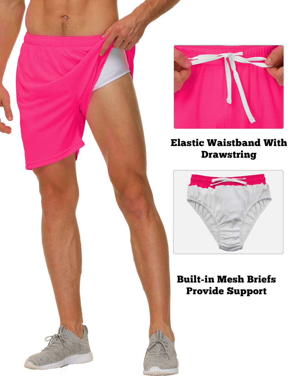 Cakulo Men's 8'' Workout Shorts with Pockets