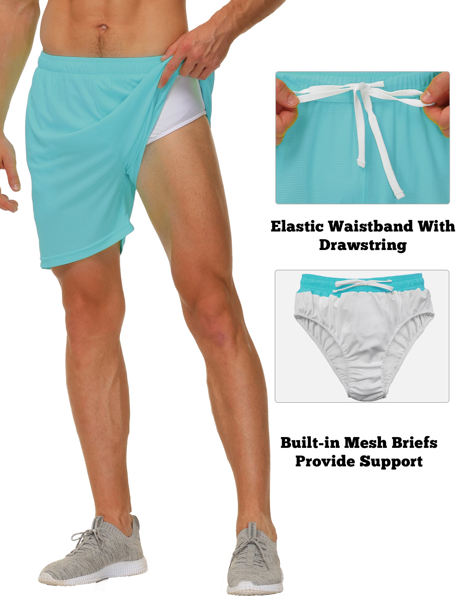 Cakulo Men's 8'' Workout Shorts with Pockets