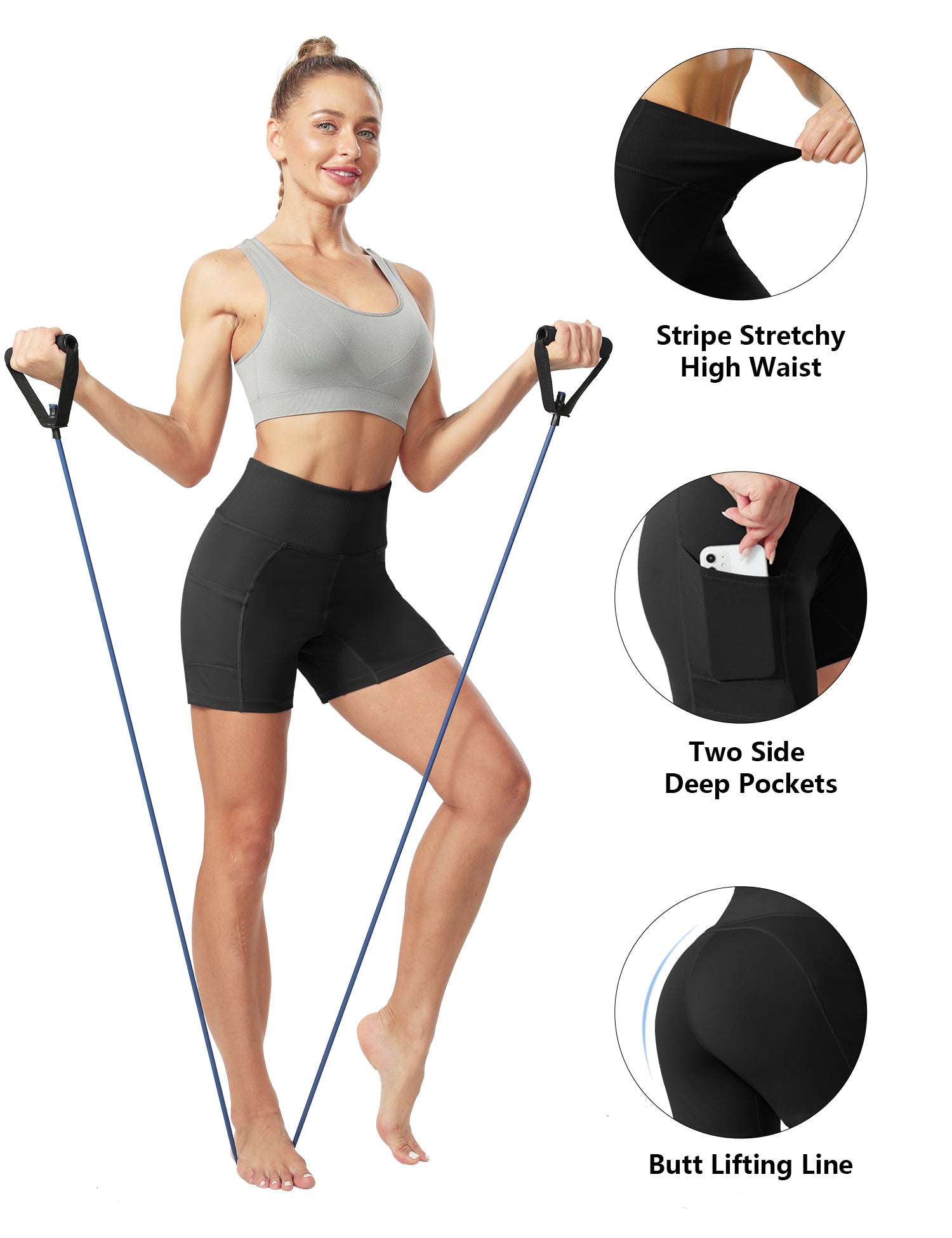 Cakulo Women's High Waist Workout Shorts Breathable Dolphin Split Elastic Lounge Yoga Shorts