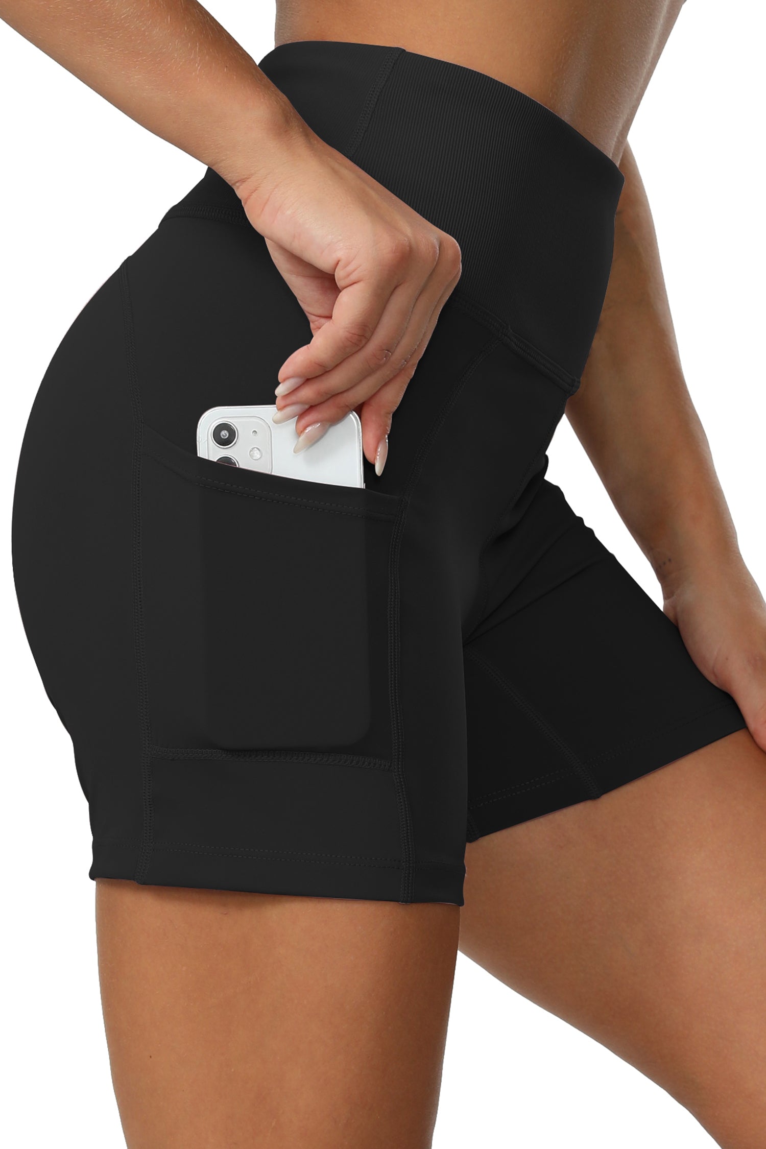 Women's High Waist Workout Shorts Breathable Dolphin Split Elastic Lounge Yoga Shorts
