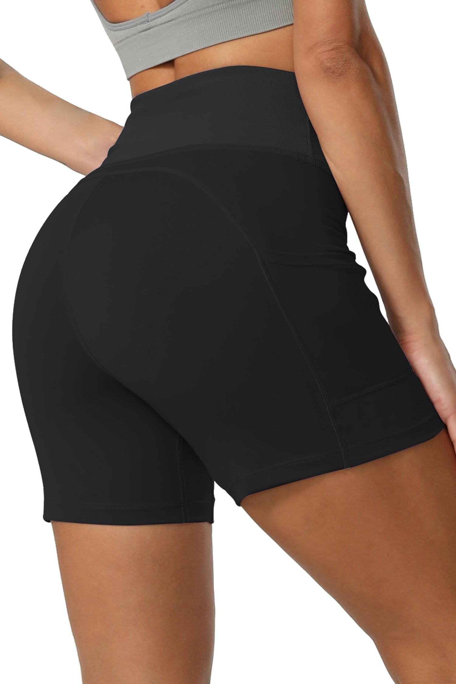 Women's High Waist Workout Shorts Breathable Dolphin Split Elastic Lounge Yoga Shorts