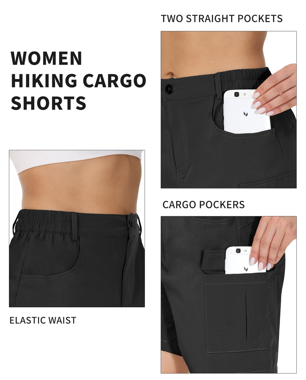 Cakulo Women's 6'' Quick Dry Hiking Shorts