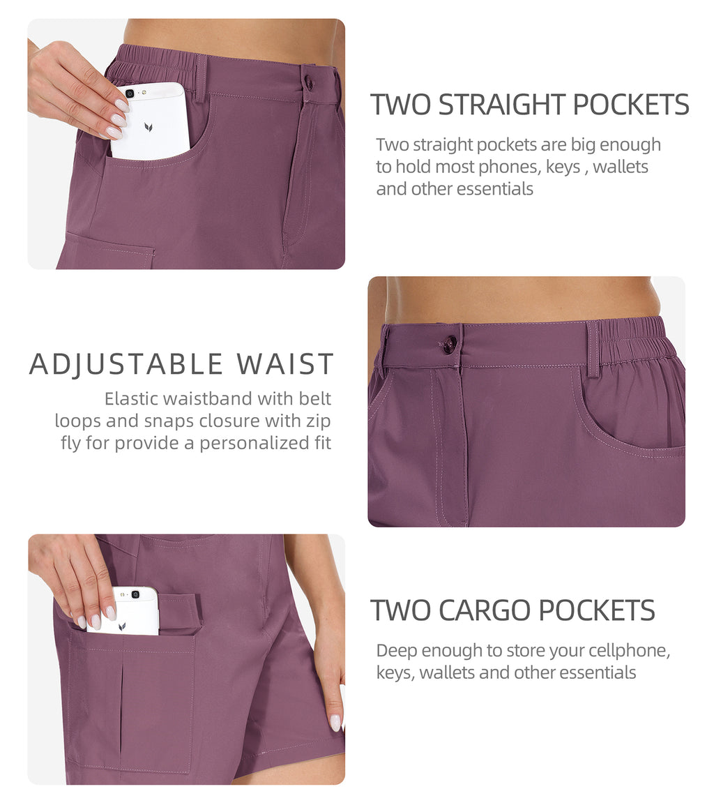 Cakulo Women's 6'' Quick Dry Hiking Shorts