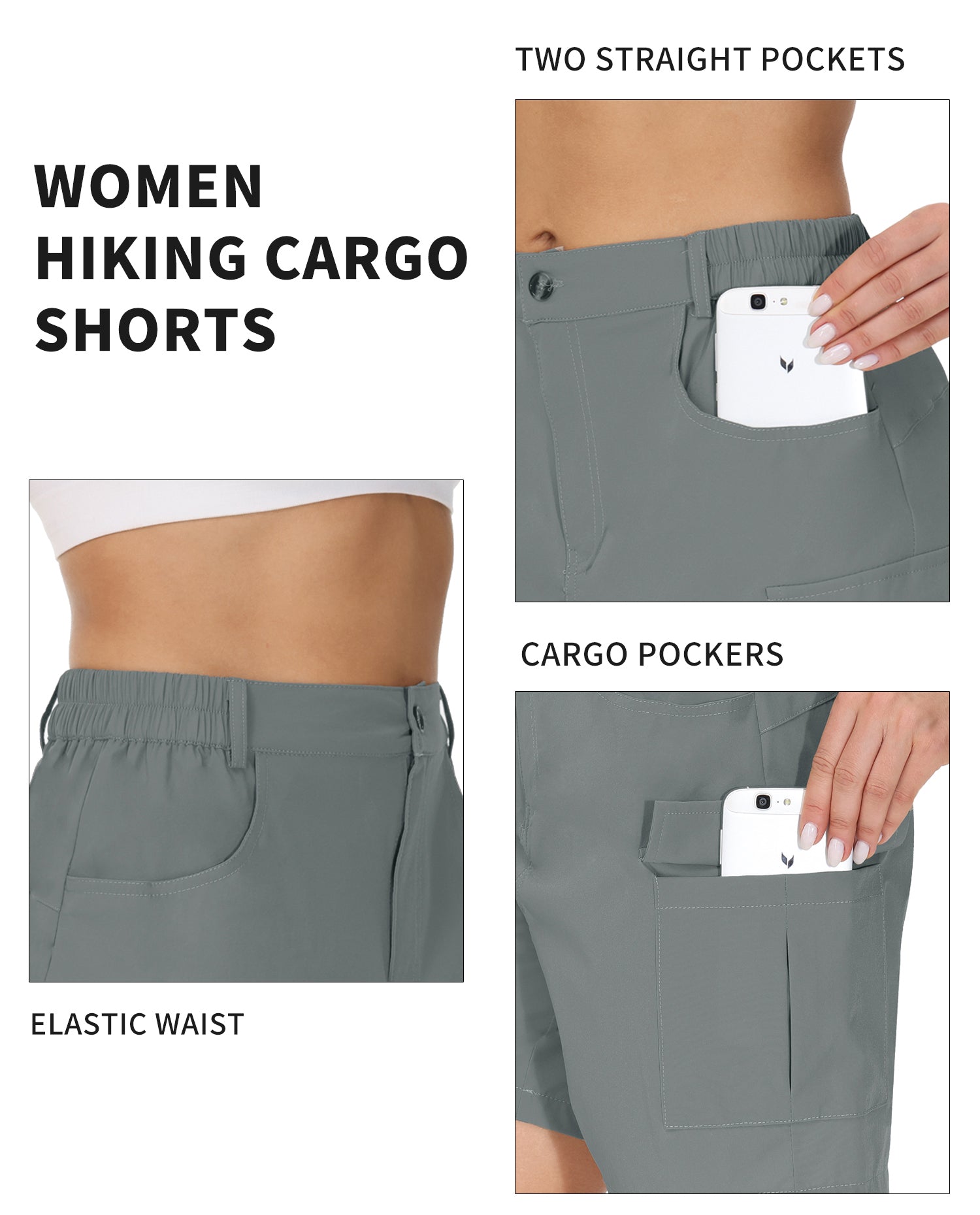 Cakulo Women's 6'' Quick Dry Hiking Shorts