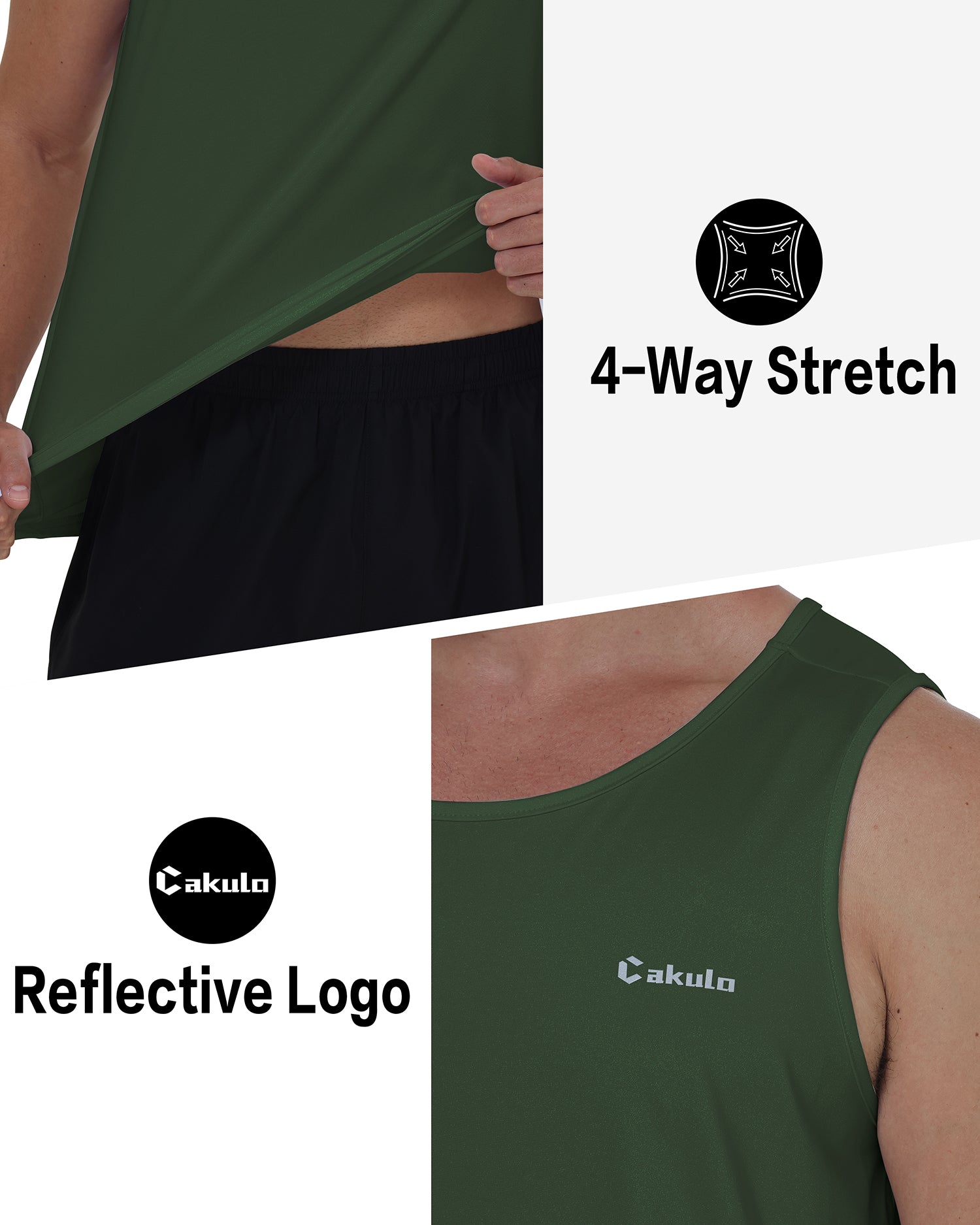 Cakulo Men's Neon Muscle Tank Big & Tall Essentials