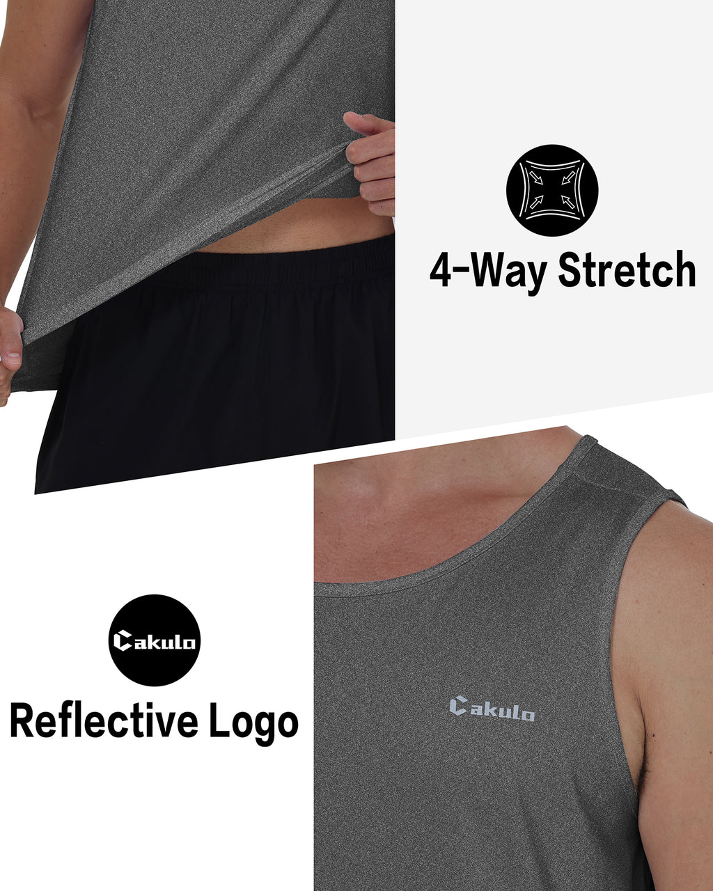 Cakulo Men's Neon Muscle Tank Big & Tall Essentials
