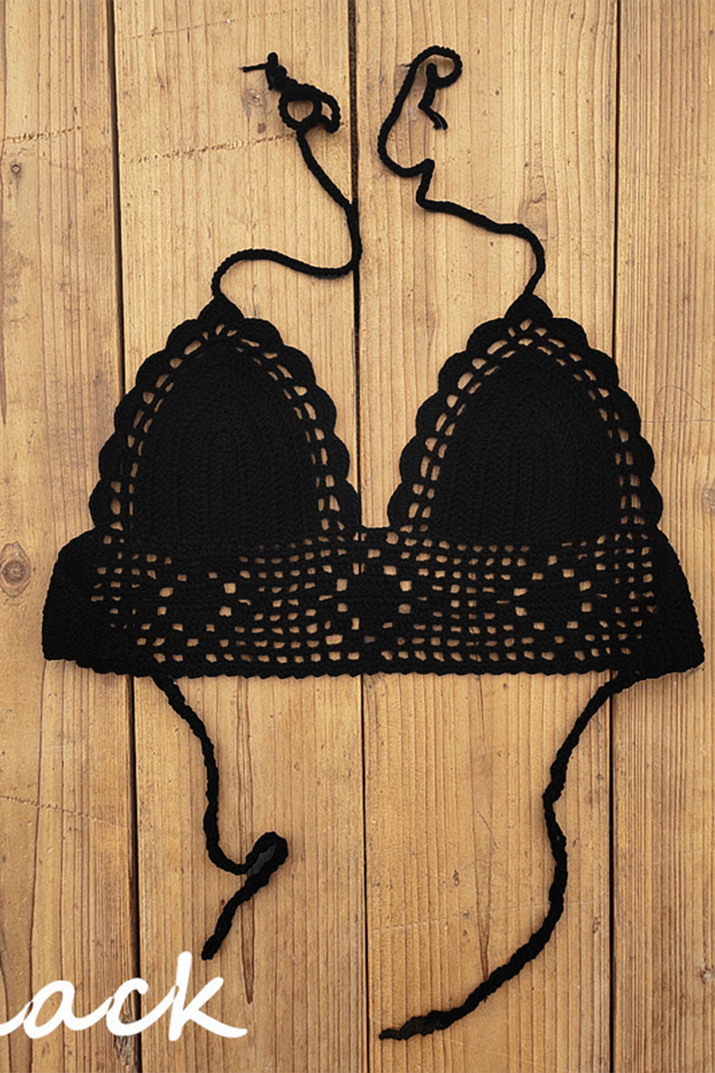Cakulo Crochet Halter Tops for Women Backless Camisole Knit Bra