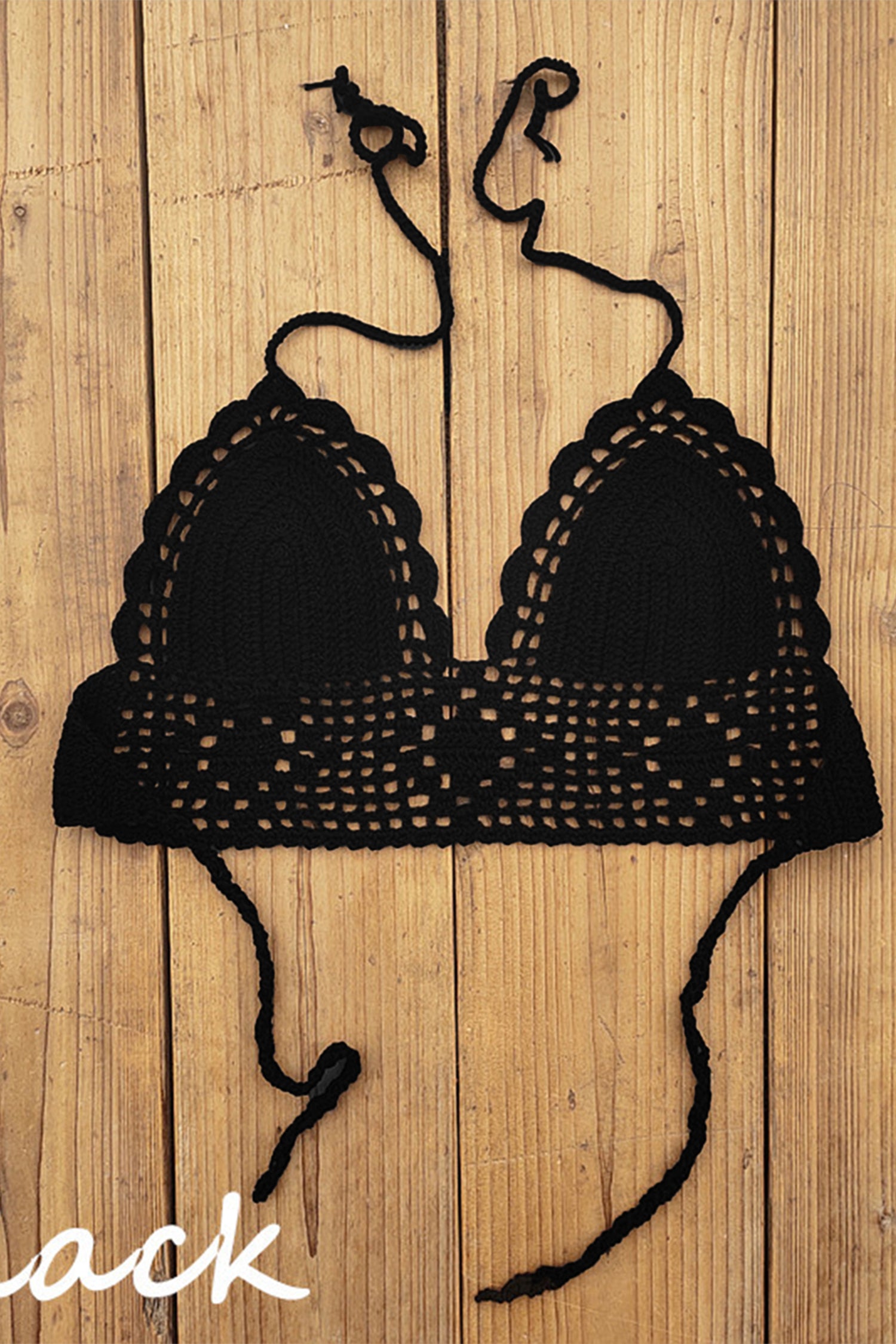 Cakulo Crochet Halter Tops for Women Backless Camisole Knit Bra