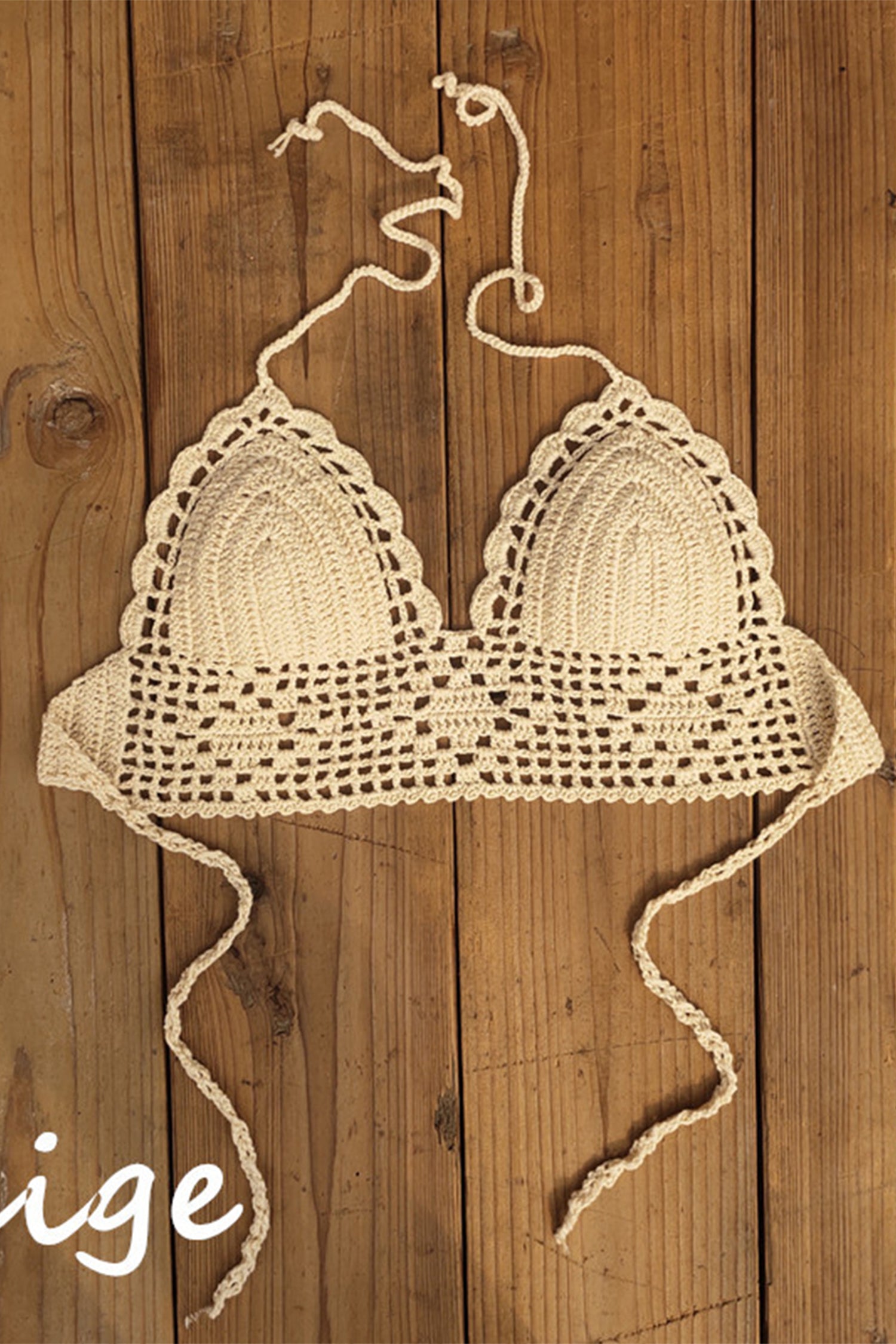 Cakulo Crochet Halter Tops for Women Backless Camisole Knit Bra